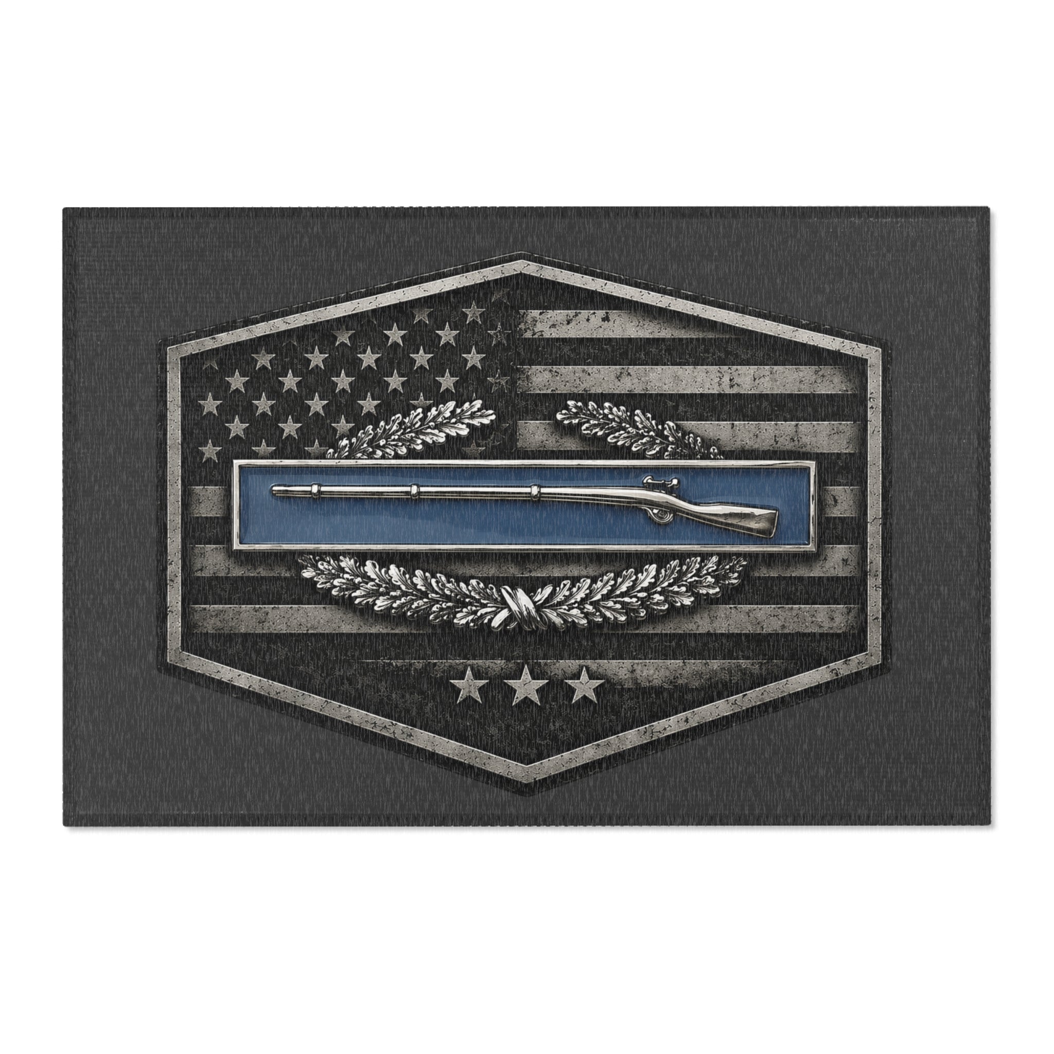 Combat Infantryman Badge Area Rug — Military Honor Floor Mat — Ironsight Syndicate