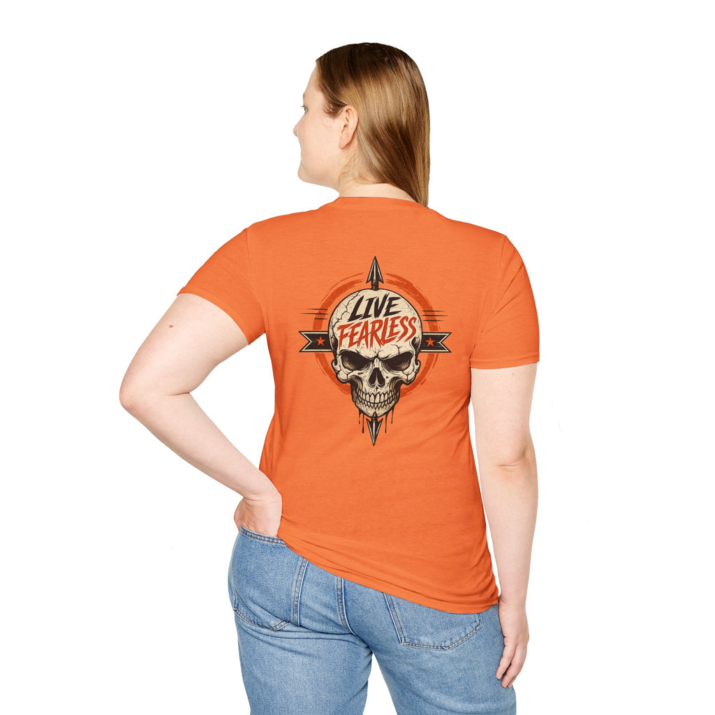 Live Fearless Skull Military T-Shirt (Front and Back) | Ironsight Syndicate
