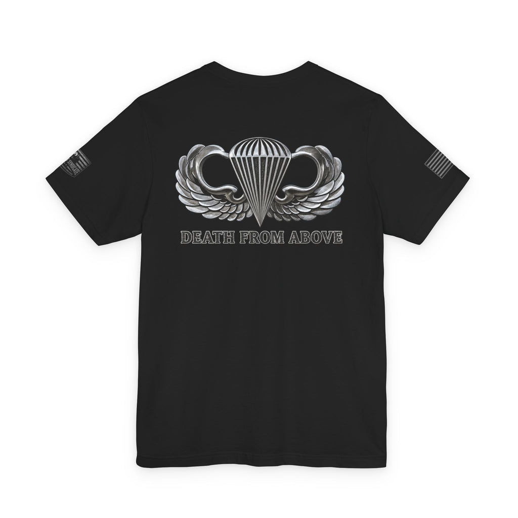Airborne, Death From Above T - US Army Airborne Wings Veteran T-Shirt | Ironsight Syndicate
