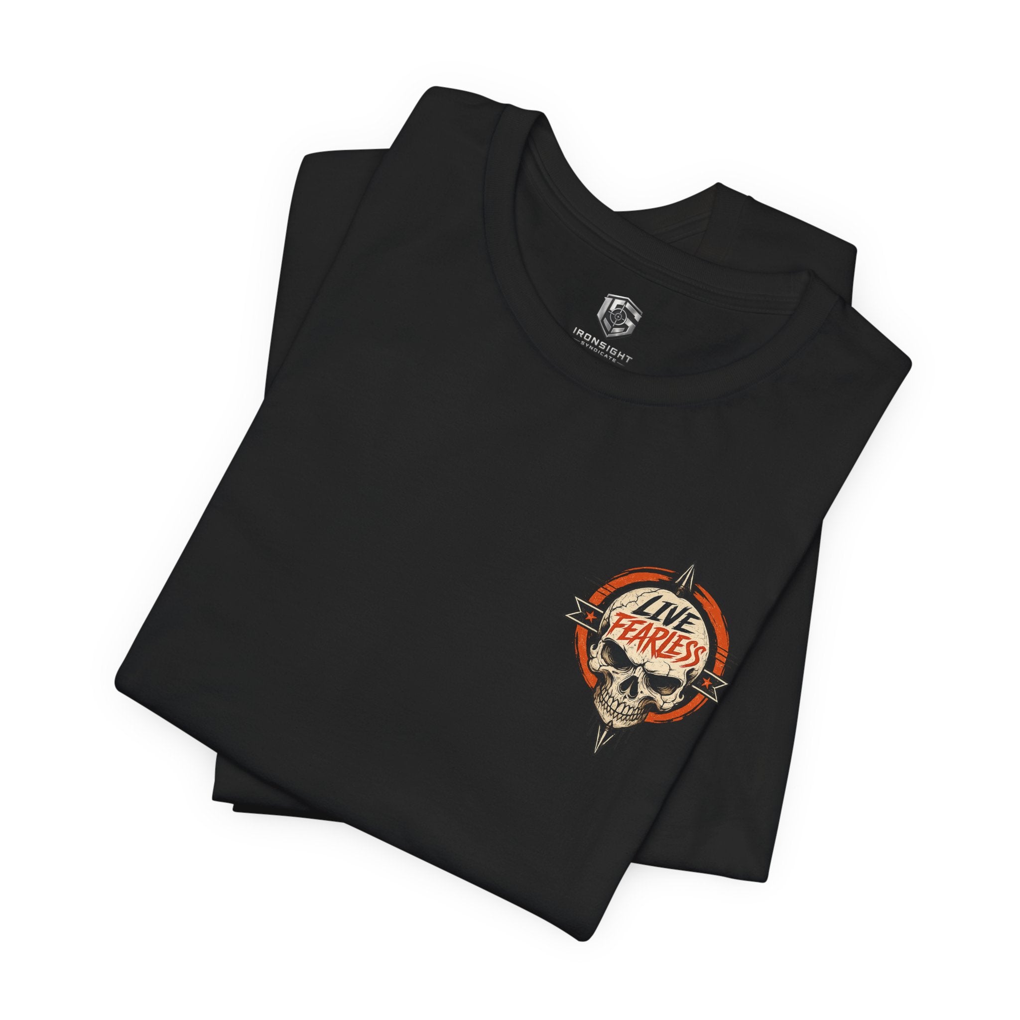 Live Fearless Skull Military T-Shirt | Ironsight Syndicate