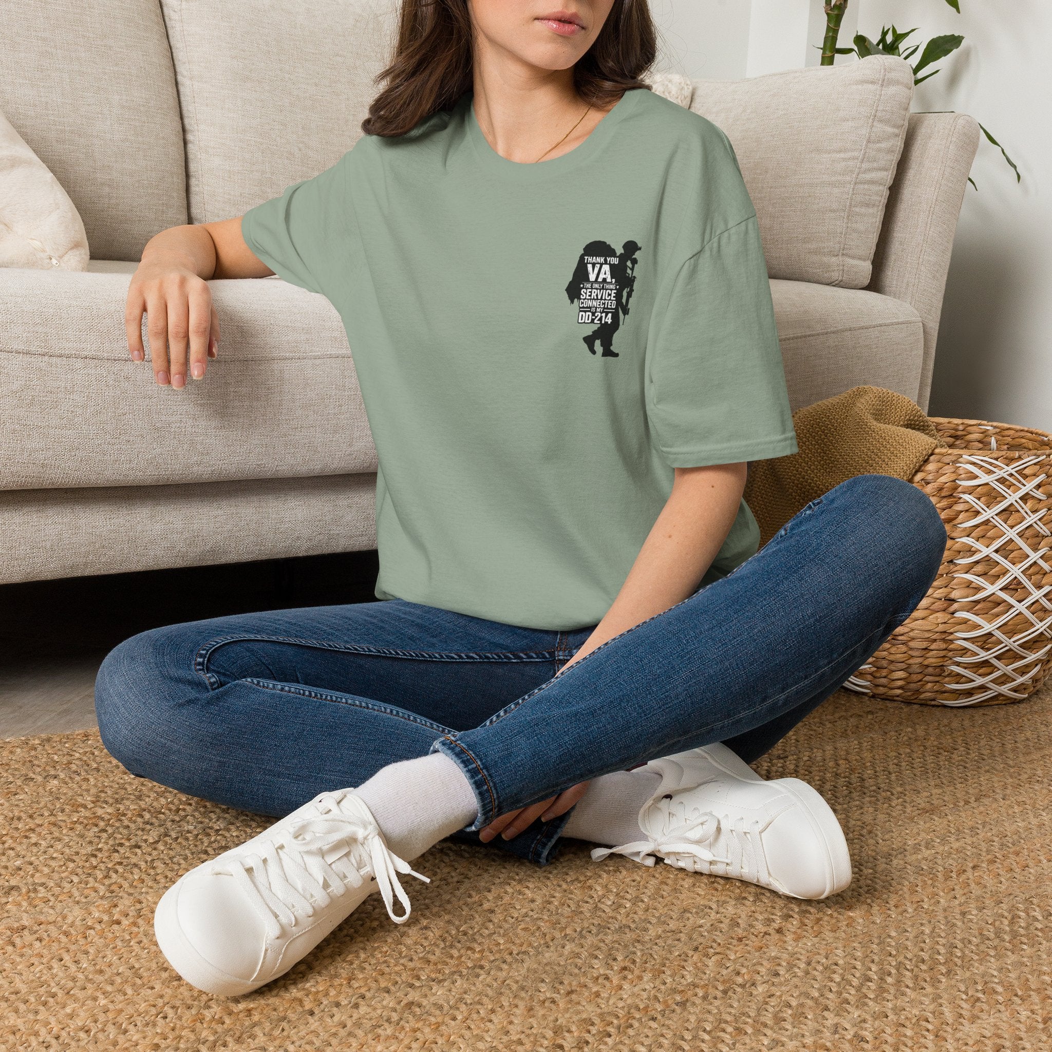 DD-214 Service Connected T-Shirt - Sage