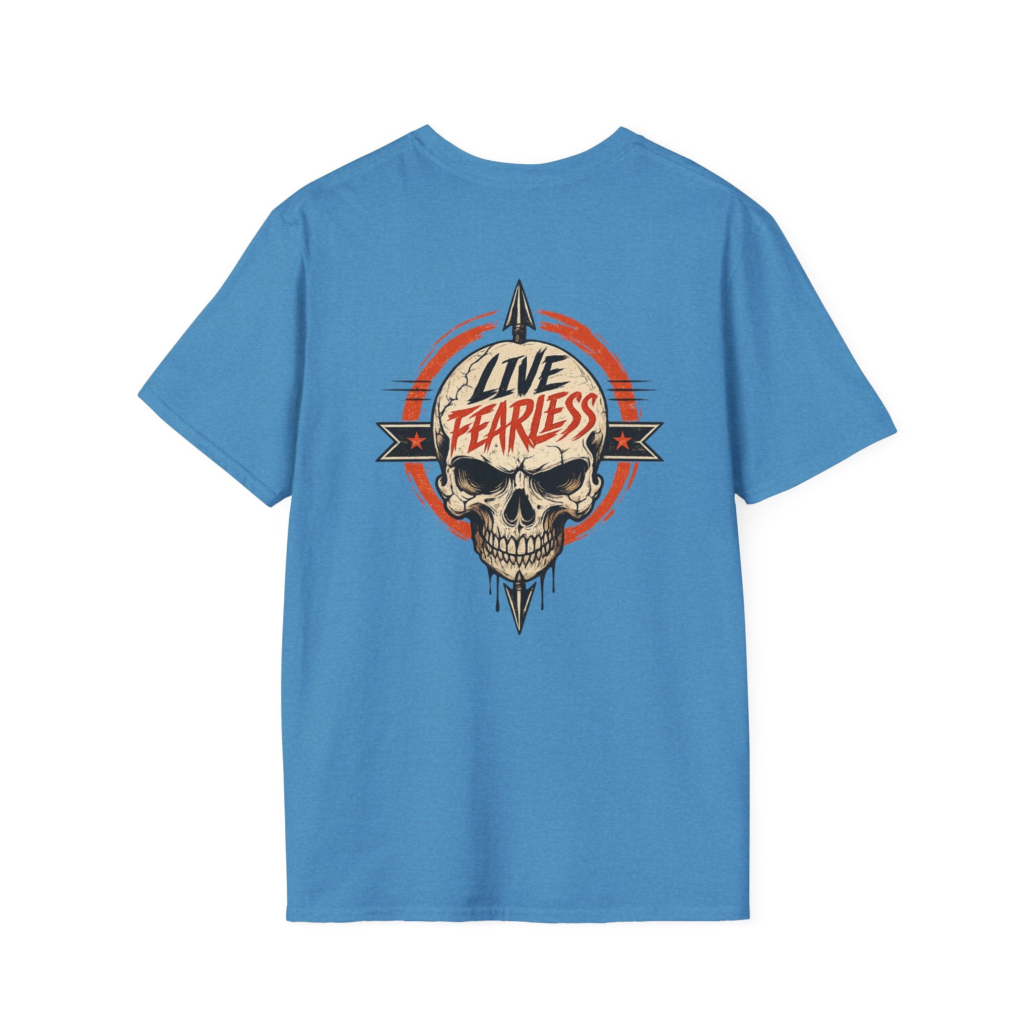 Live Fearless Skull Military T-Shirt (Front and Back) | Ironsight Syndicate