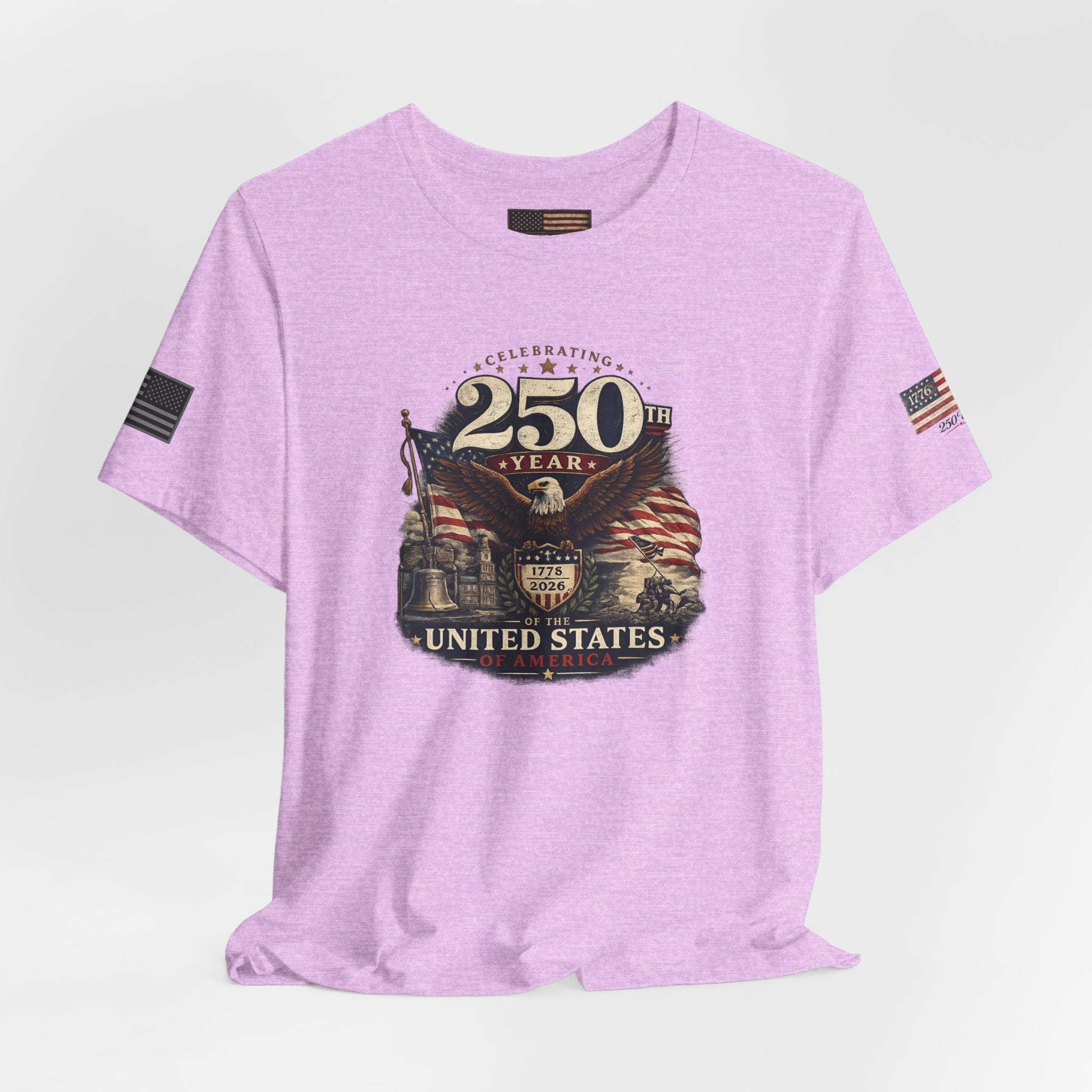 America 250th Anniversary T-Shirt | Patriotic Eagle & American Flag Shirt | 1776-2026 United States Tee front and back
