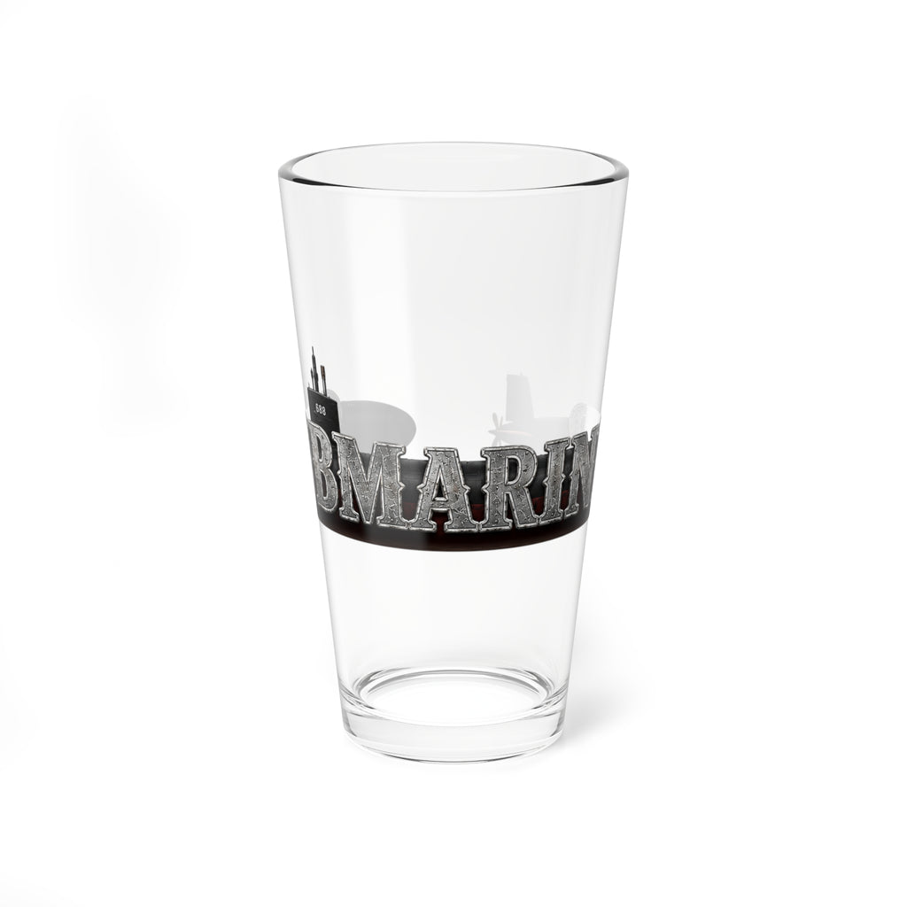 Submariner Mixology Pint Glass — 16oz Mixing Glass with Nautical Submarine Design