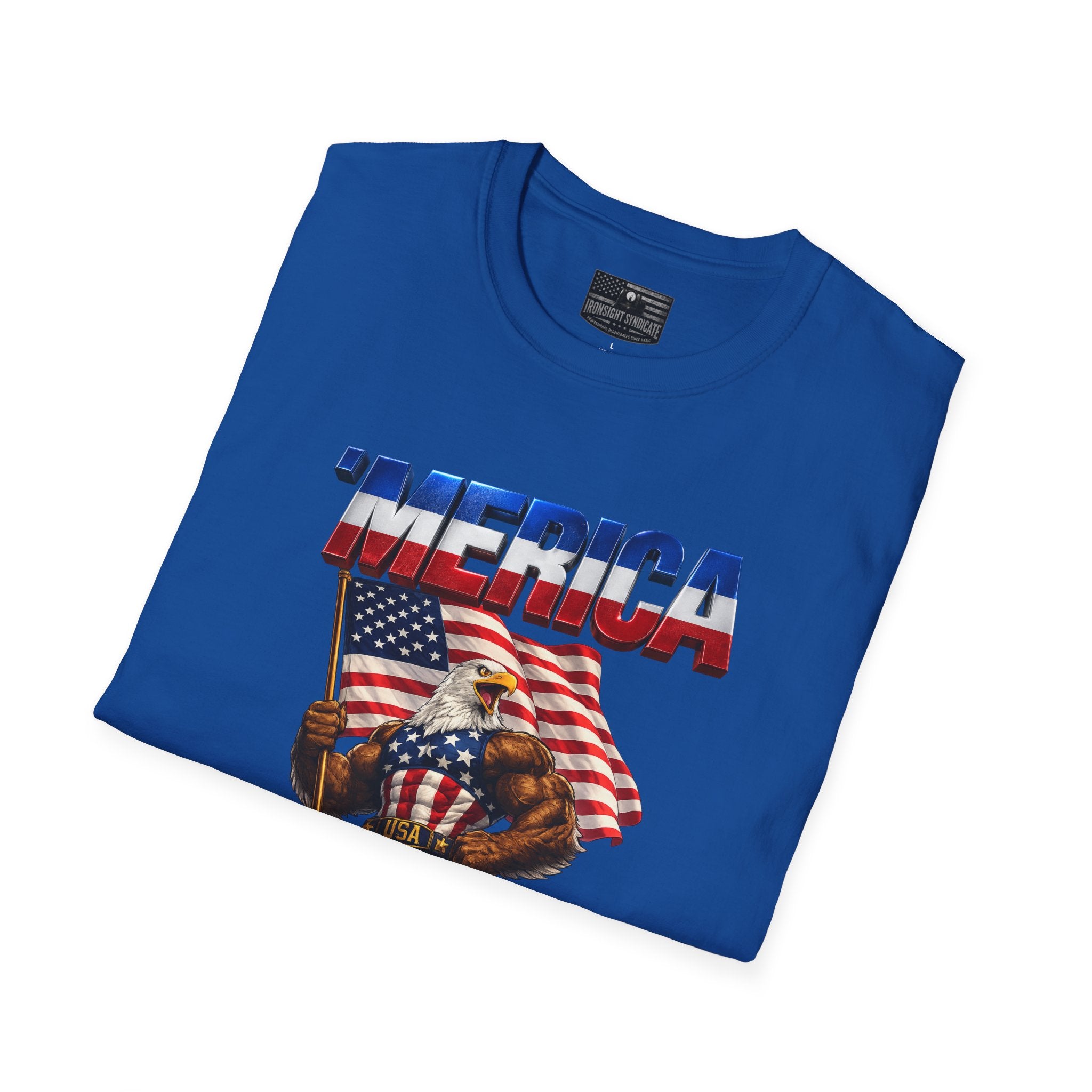 Merican Eagle T-Shirt | Patriotic Military Graphic Tee for Veterans & Patriots, Adult (13 and up), unisex