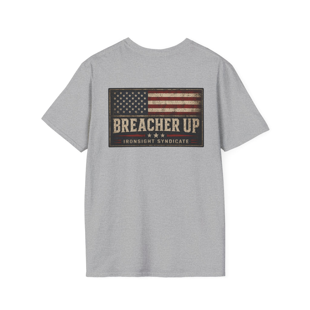 Breacher Up Red While and  Blue T-Shirt, Adult (13 and up), unisex | Patriotic Military Graphic Tee for Veterans & Patriots, Adult (13 and up), unisex