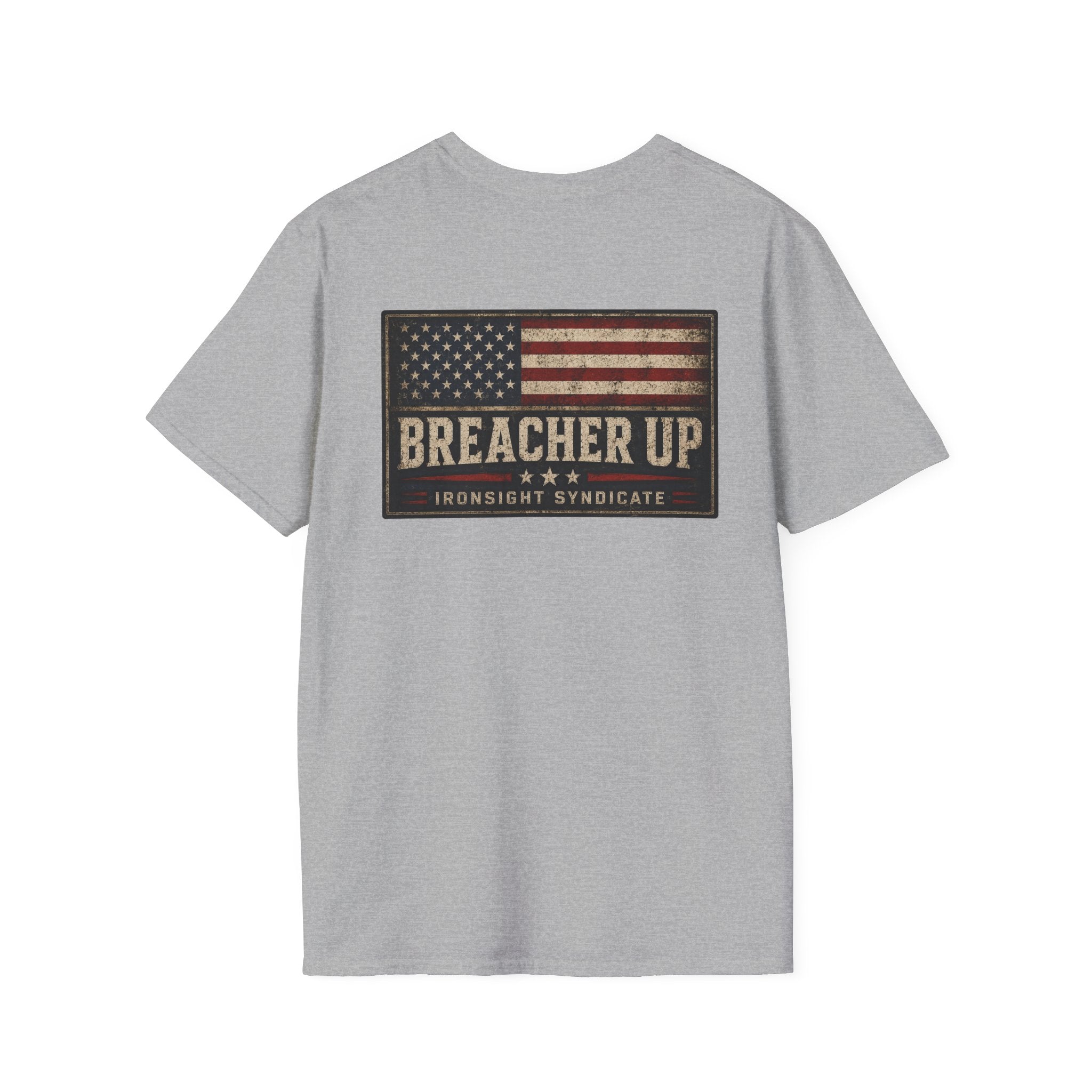 Breacher Up Red While and  Blue T-Shirt, Adult (13 and up), unisex | Patriotic Military Graphic Tee for Veterans & Patriots, Adult (13 and up), unisex