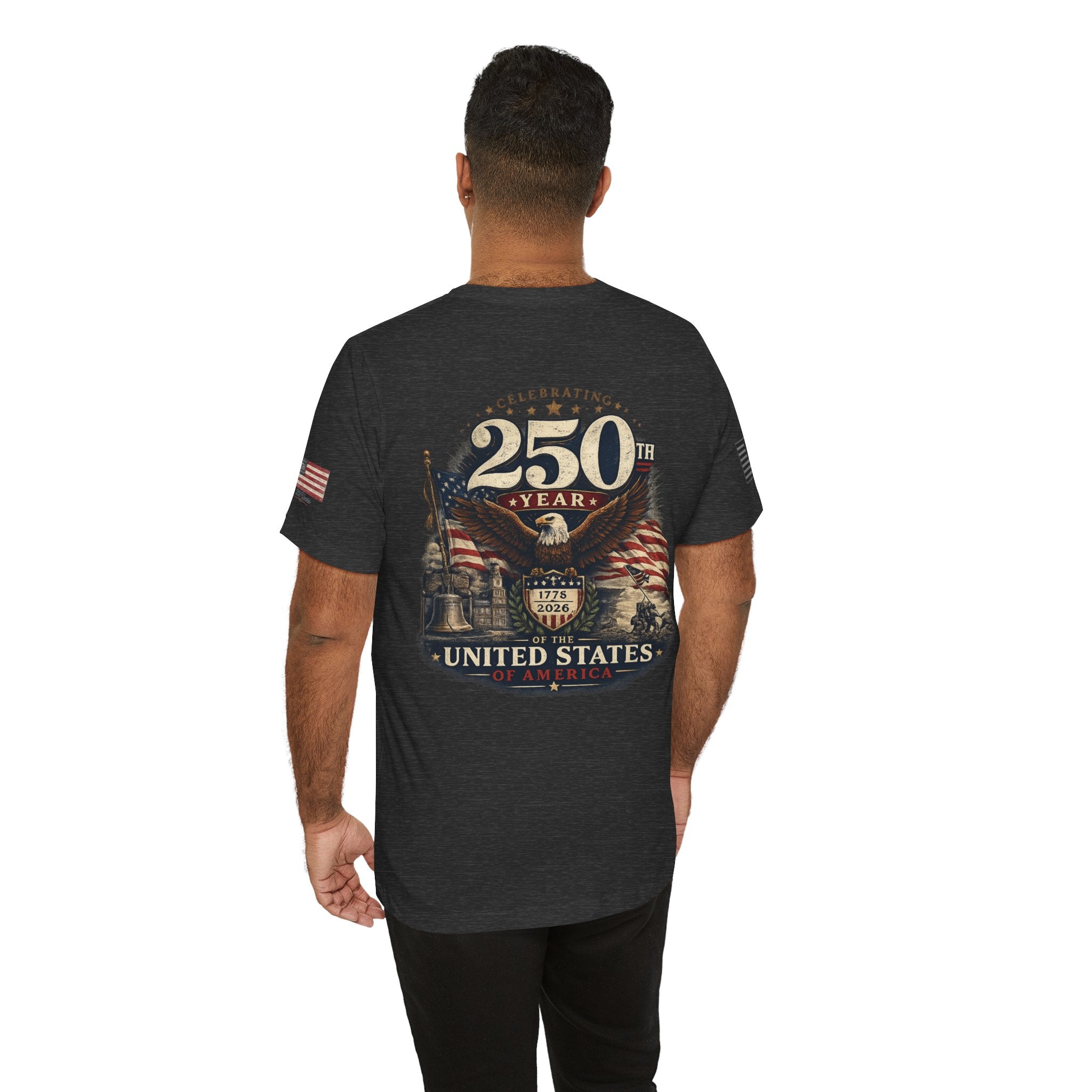 America 250th Anniversary T-Shirt | Patriotic Eagle & American Flag Shirt | 1776-2026 United States Tee front and back