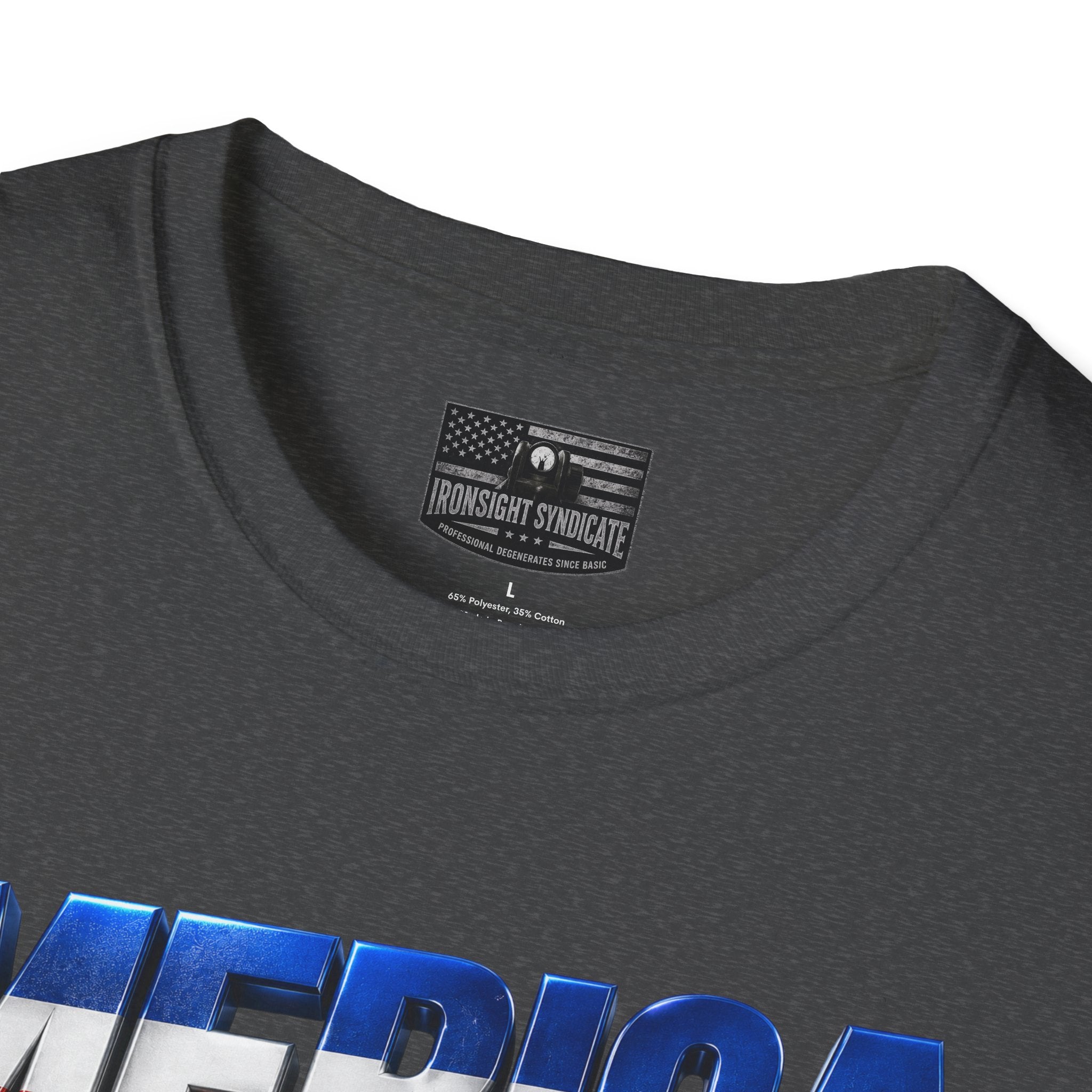 F22 Merica! Patriotic Ironsight Syndicate T-Shirt | Patriotic Military Graphic Tee for Veterans & Patriots, Adult (13 and up), unisex