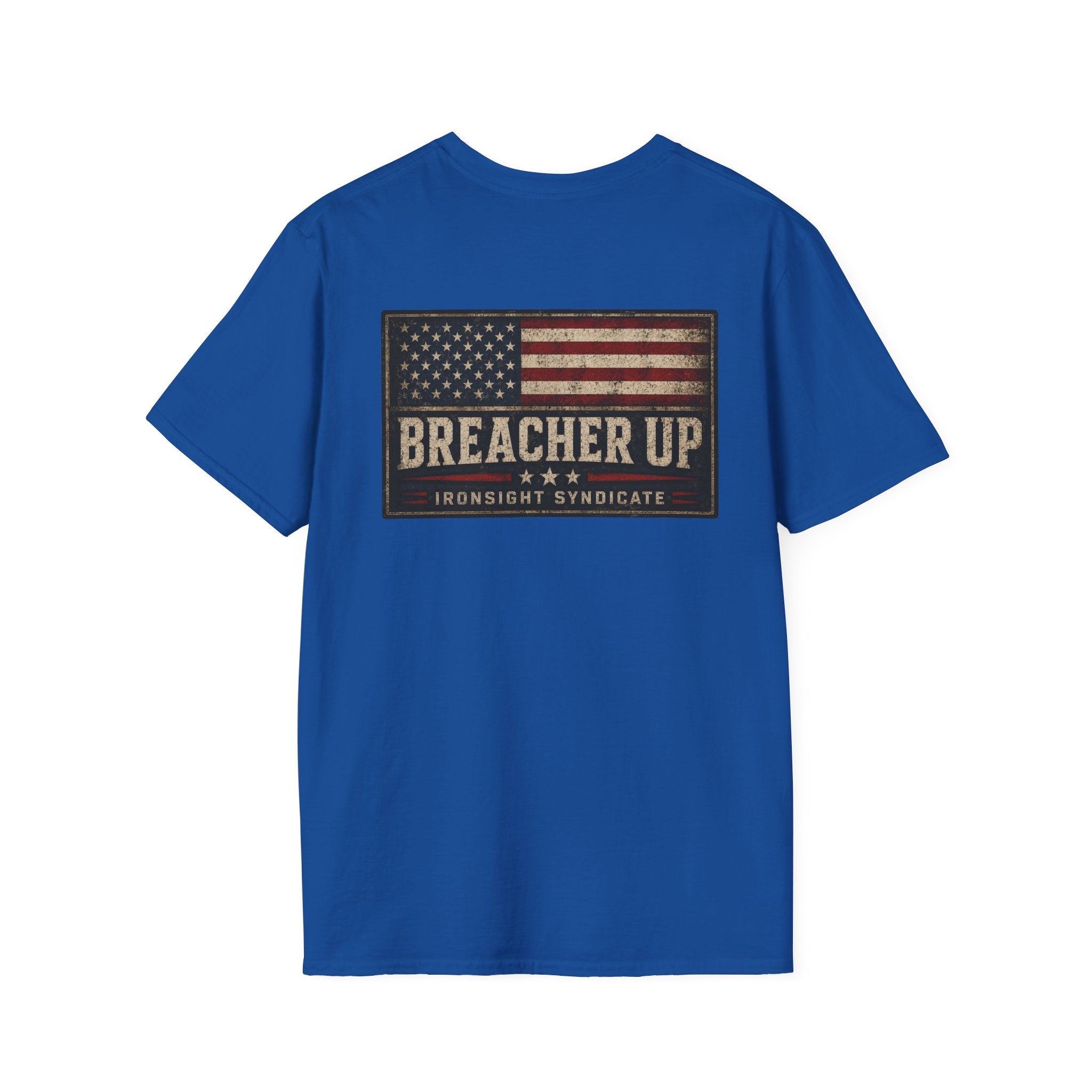 Breacher Up Red While and  Blue T-Shirt, Adult (13 and up), unisex | Patriotic Military Graphic Tee for Veterans & Patriots, Adult (13 and up), unisex