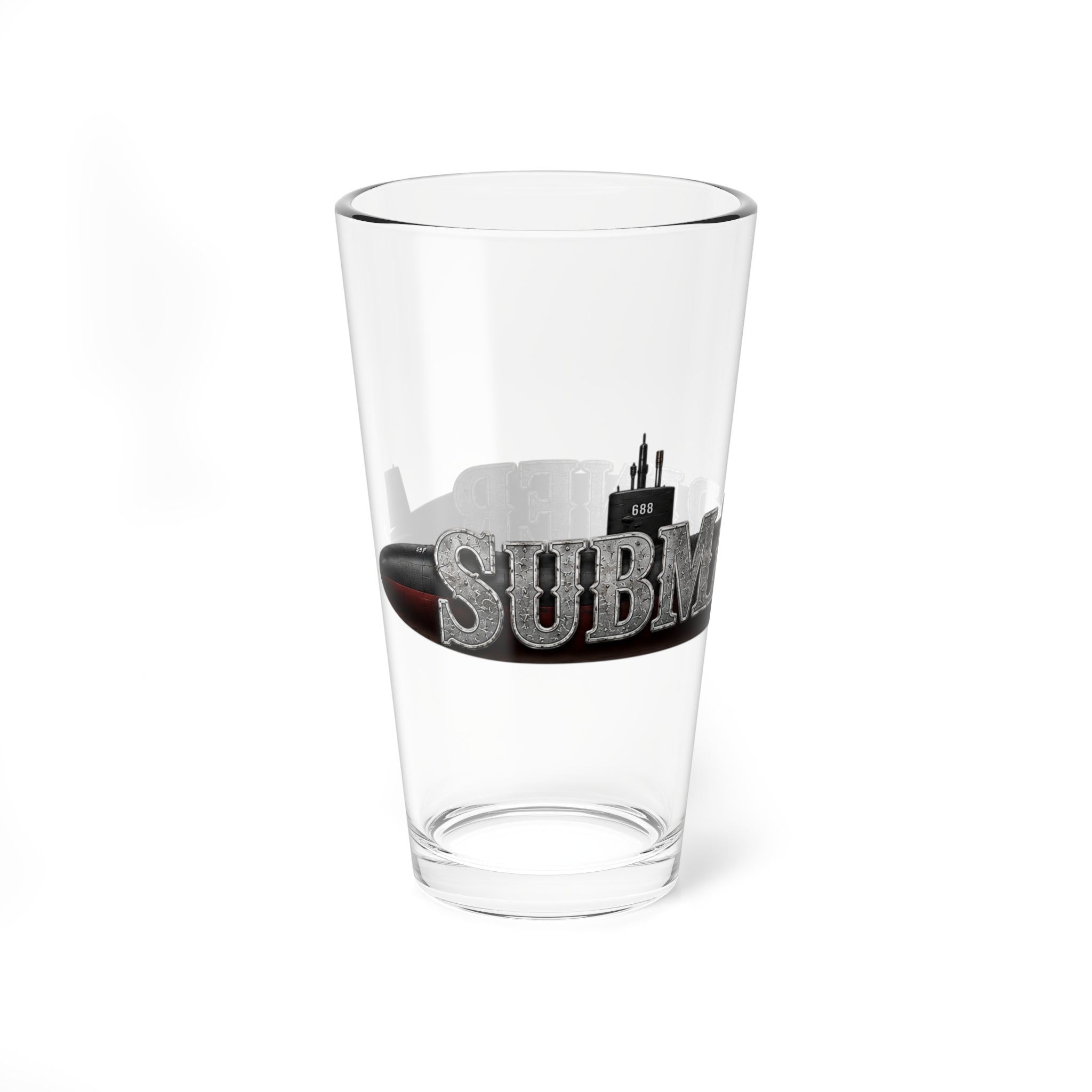Submariner Mixology Pint Glass — 16oz Mixing Glass with Nautical Submarine Design