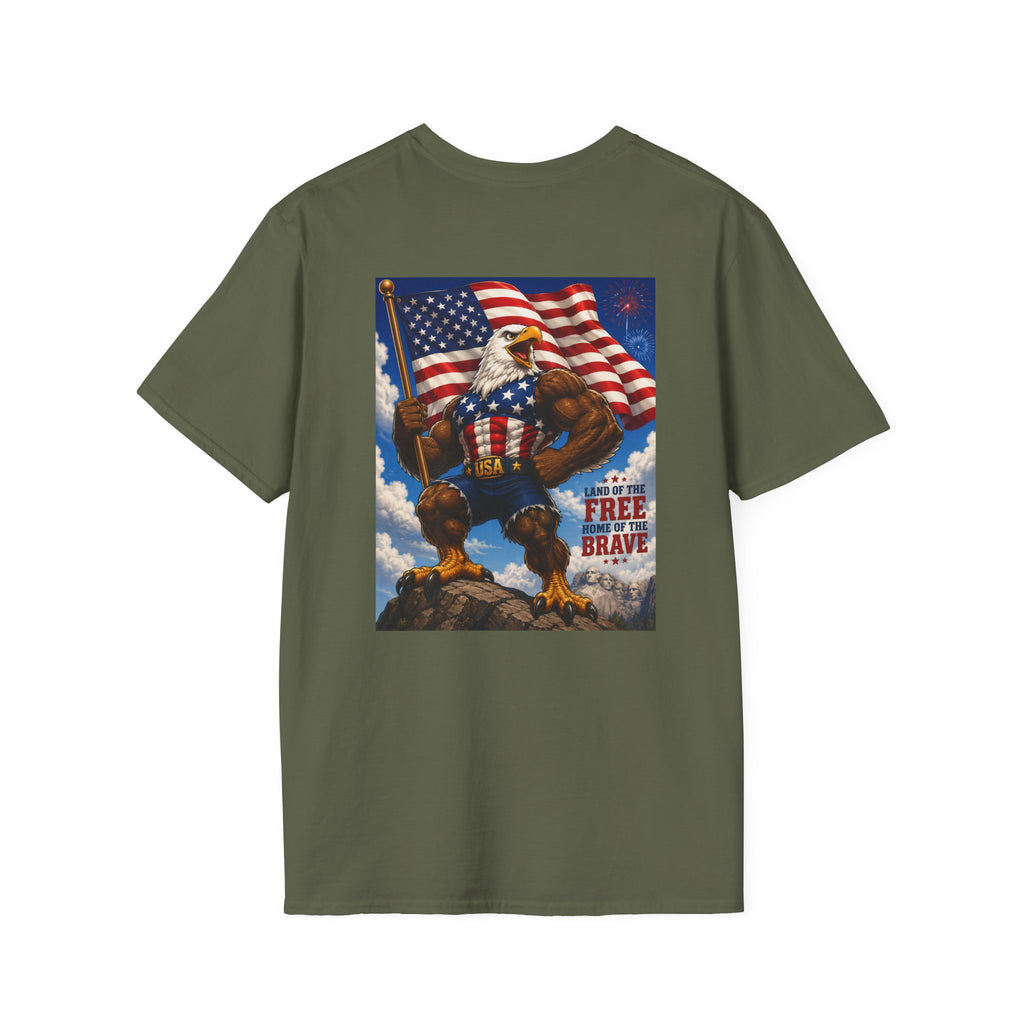 Merican Eagle T-Shirt | Patriotic Military Graphic Tee for Veterans & Patriots, Adult (13 and up), unisex