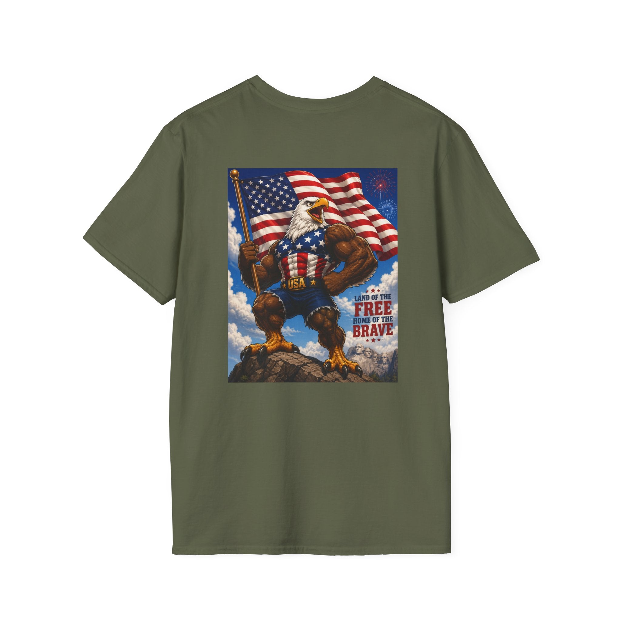 Merican Eagle T-Shirt | Patriotic Military Graphic Tee for Veterans & Patriots, Adult (13 and up), unisex