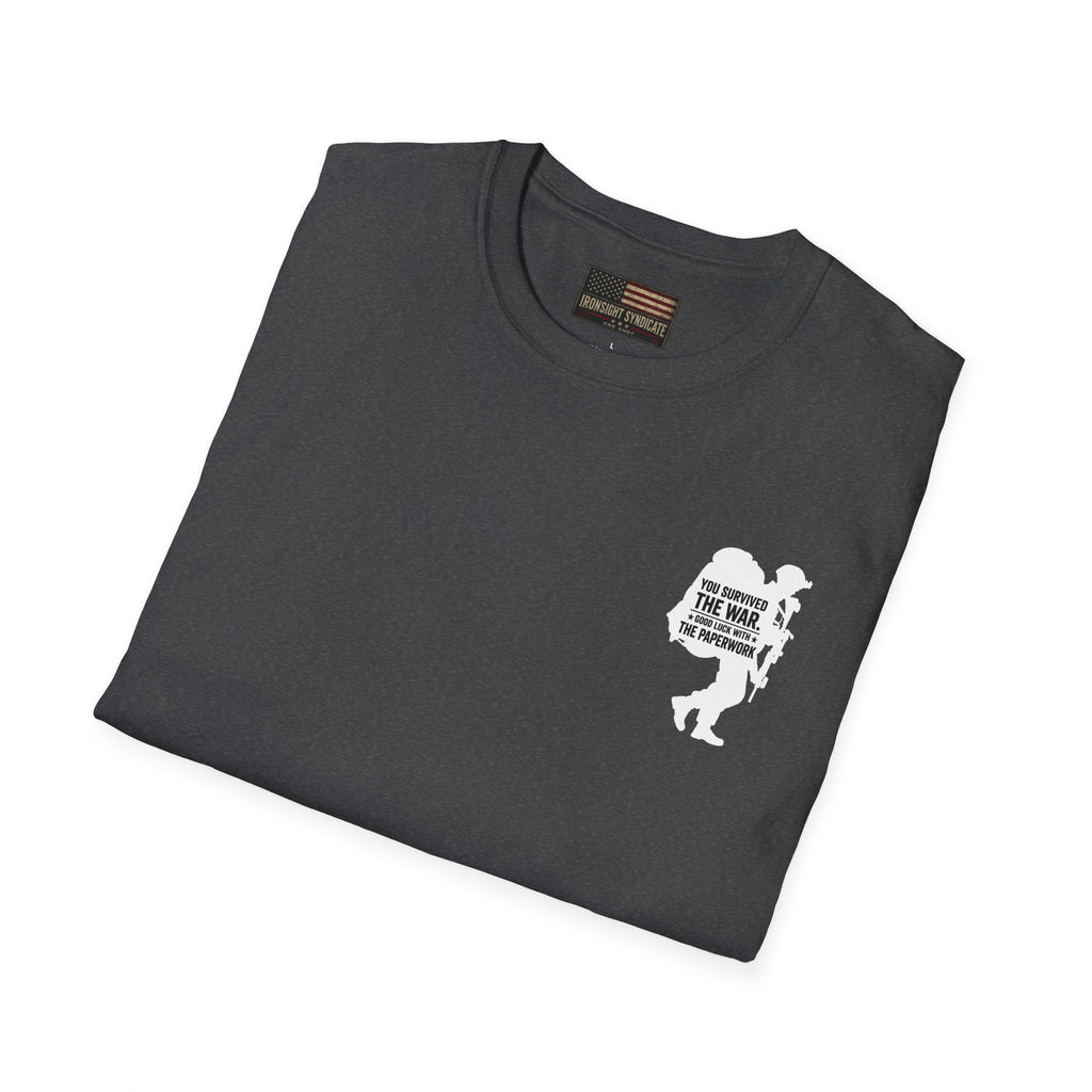 VA Knee Injury Is Denied T-Shirt (White Graphic) | Ironsight Syndicate