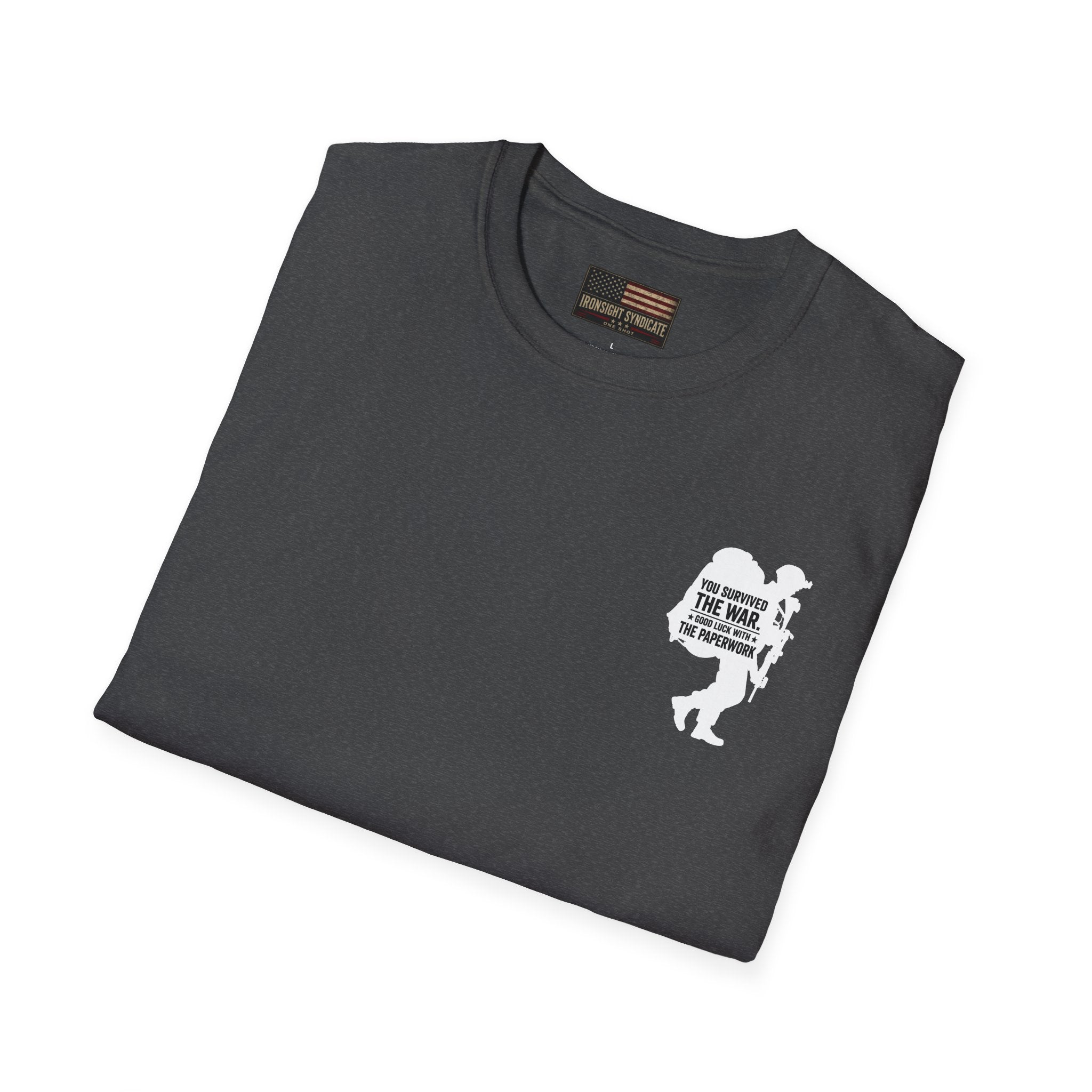 VA Knee Injury Is Denied T-Shirt (White Graphic) | Ironsight Syndicate
