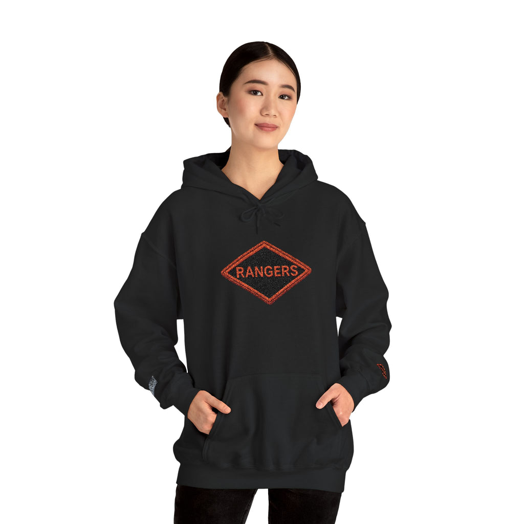 Vintage Army Ranger Embroidered Hooded Sweatshirt