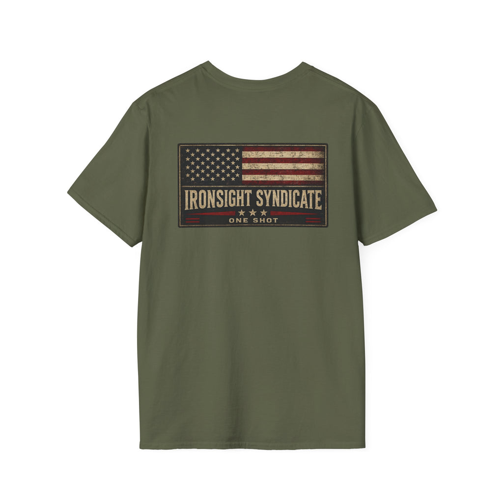 Red White and Blue Ironsight Syndicate T-Shirt, Adult (13 and up), unisex