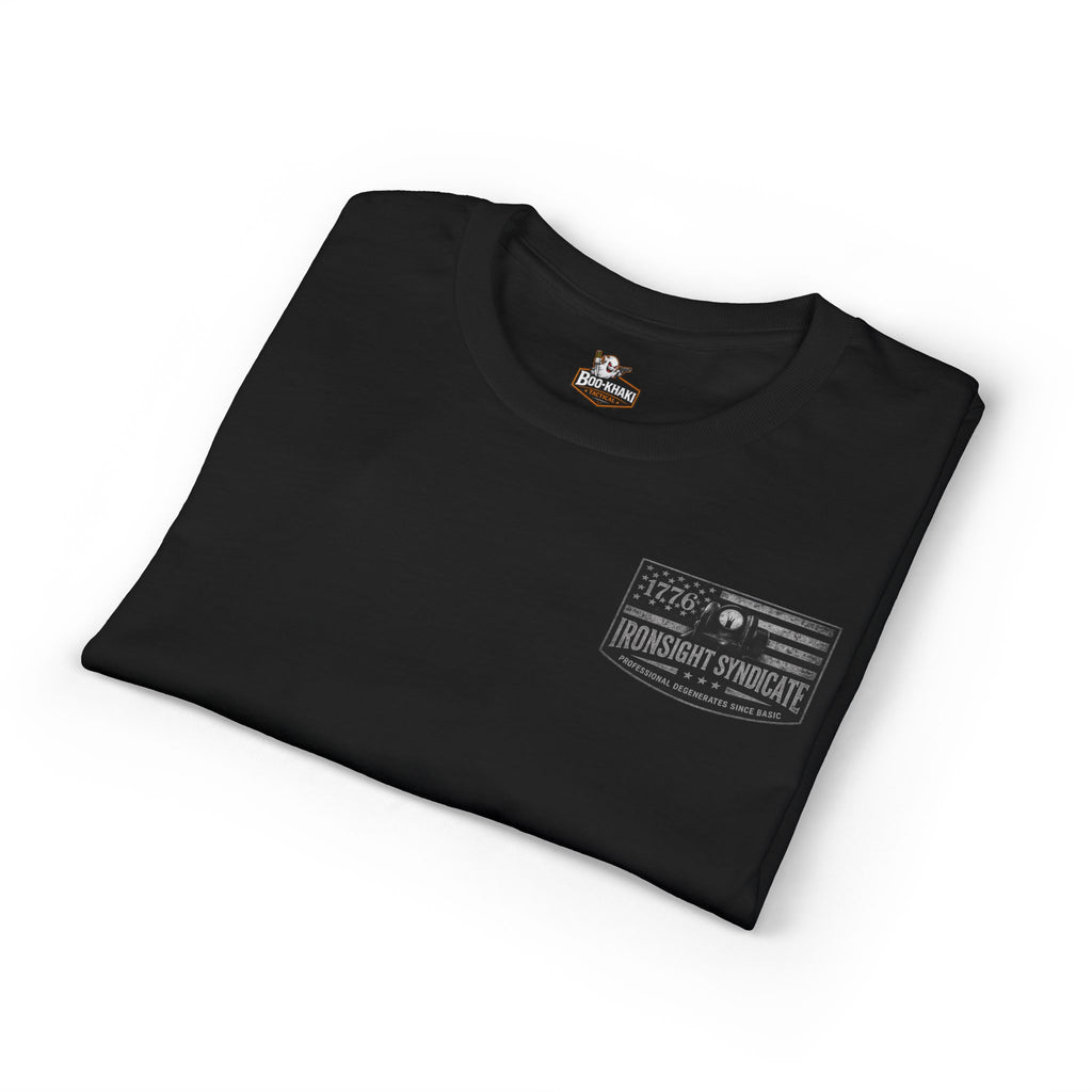 Machine gun George Washington  T-Shirt | Patriotic Military Graphic Tee for Veterans & Patriots, Adult (13 and up), unisex
