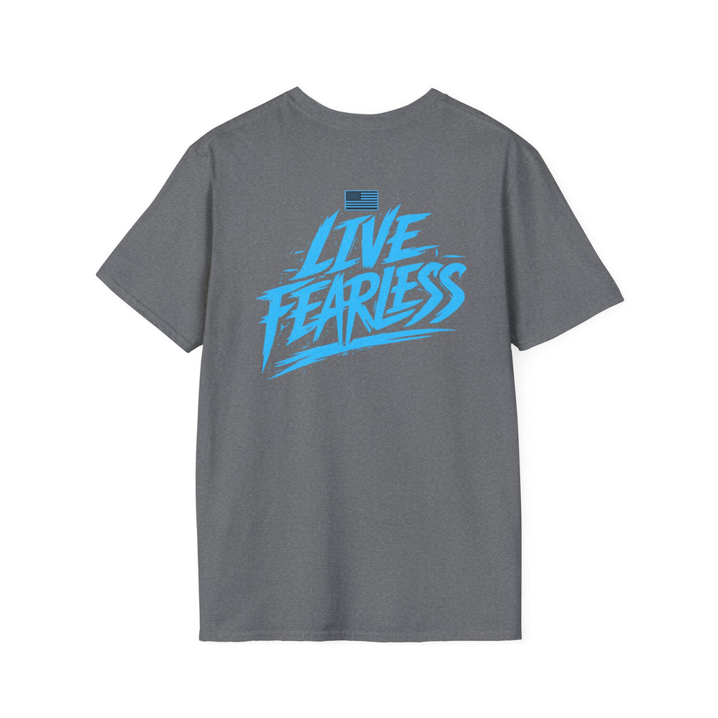 Fear Nothing/Live Fearless Blue – Premium Graphic T-Shirt | Ironsight Syndicate