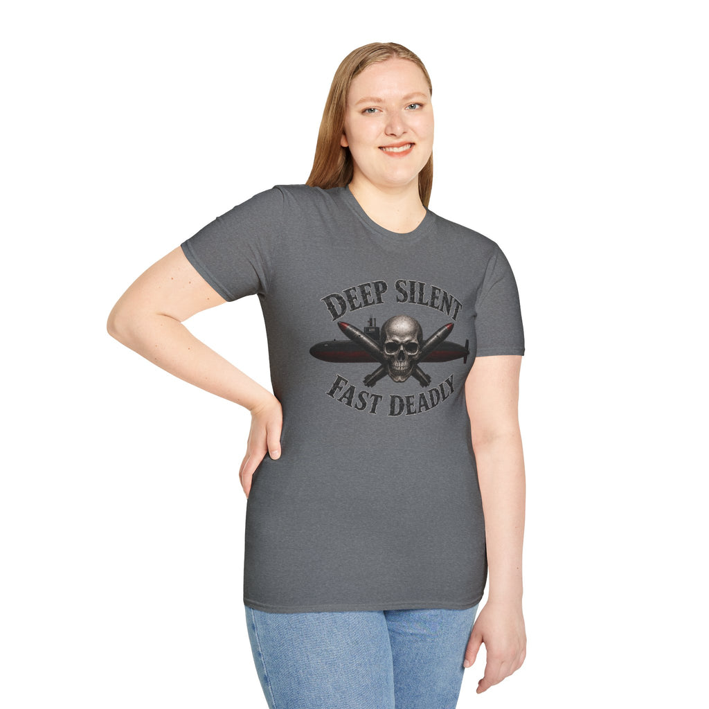 Deep, Silent, Fast Deadly US Navy Submariner Graphic Front T-Shirt