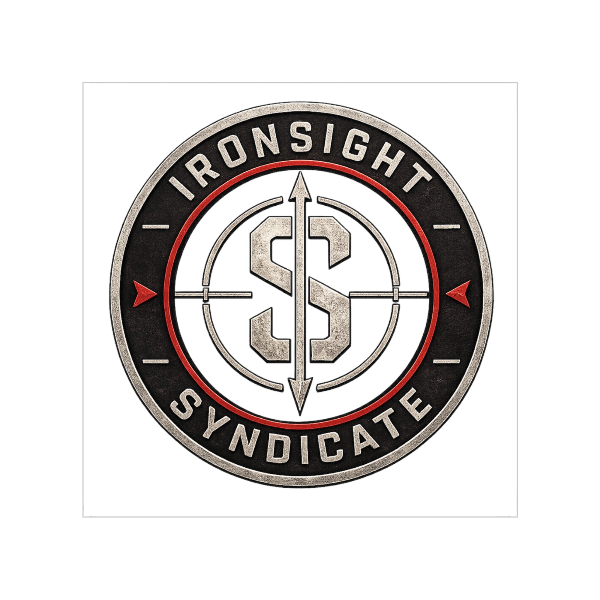 Ironsight Syndicate Outdoor Sticker — Waterproof Transparent Square Decal