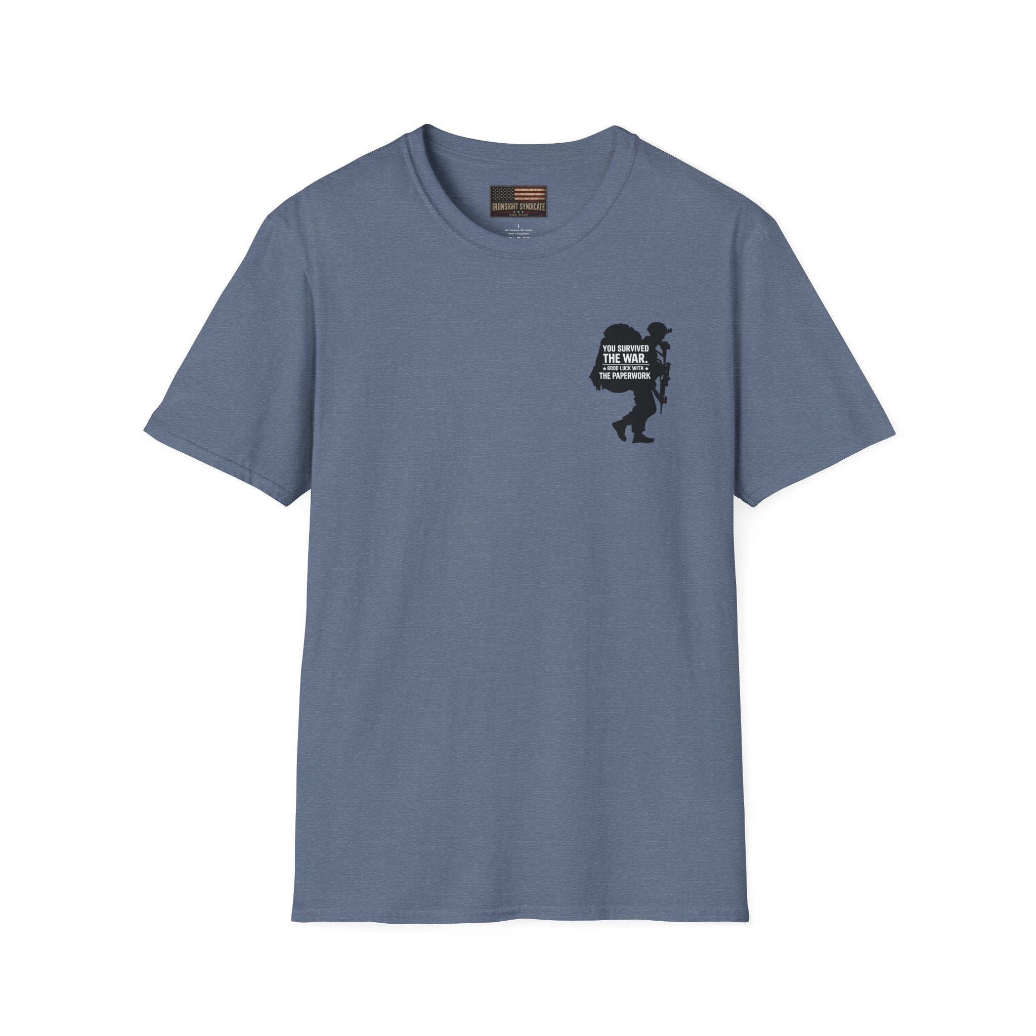 VA Knee Injury Claim Is Denied T-Shirt (Black Graphic) | Ironsight Syndicate
