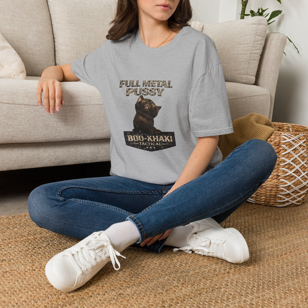 Full Metal Cat T-Shirt – Boo-Khaki Tactical Graphic Tee