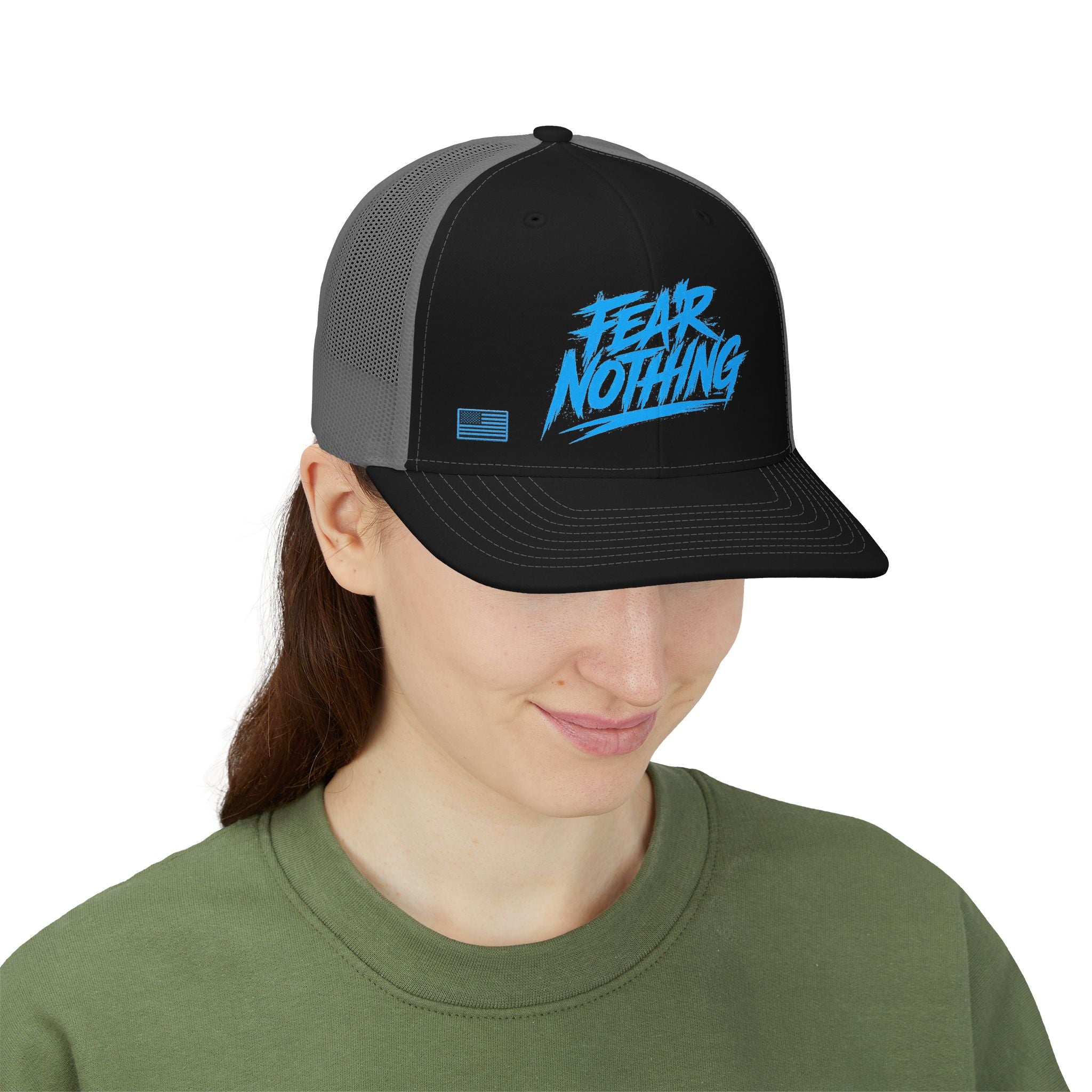 Fear Nothing Blue Trucker Hat | Ironsight Syndicate