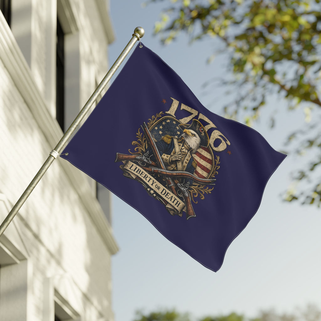 1776 Liberty or Death Bald Eagle American Flag | Patriotic Revolutionary War Banner for Veterans & Patriots