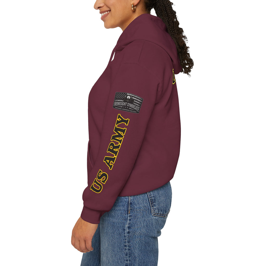 US Army Veteran Crest Hoodie — Heavyweight Military Pride Sweatshirt | Ironsight Syndicate