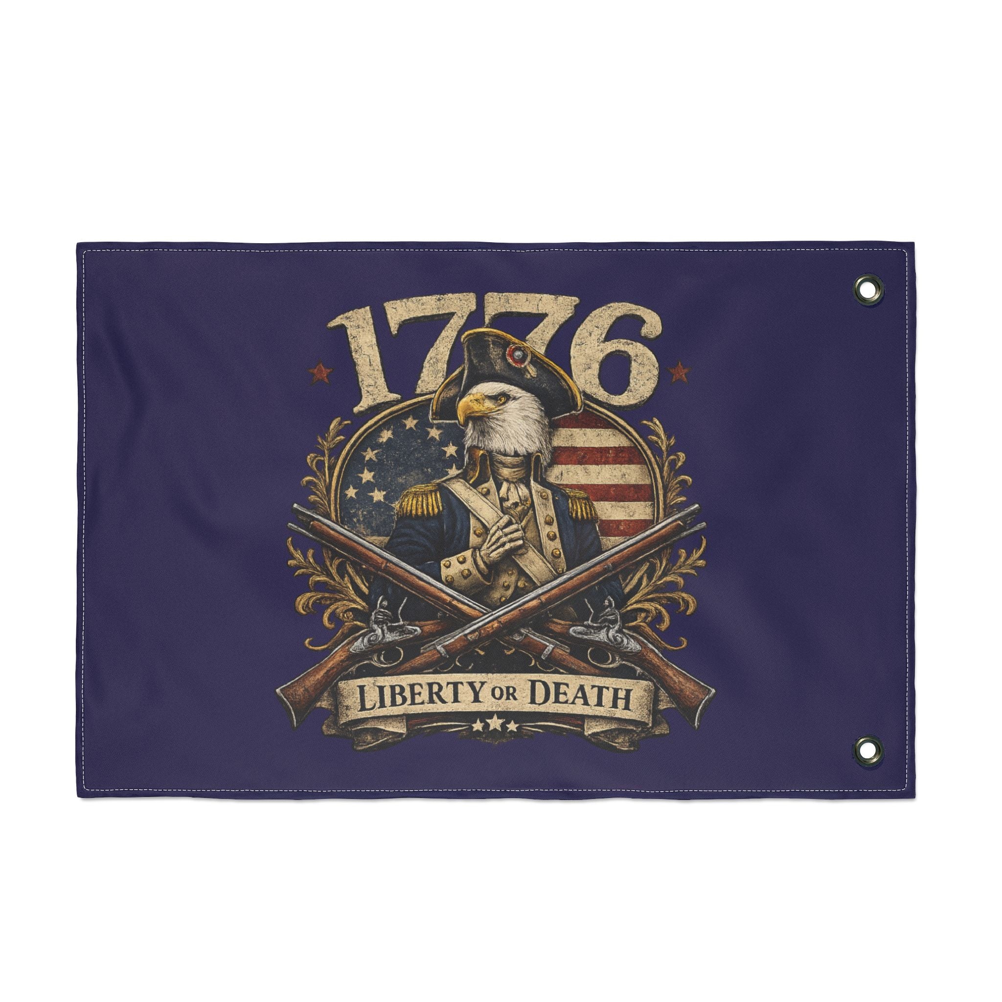 1776 Liberty or Death Bald Eagle American Flag | Patriotic Revolutionary War Banner for Veterans & Patriots