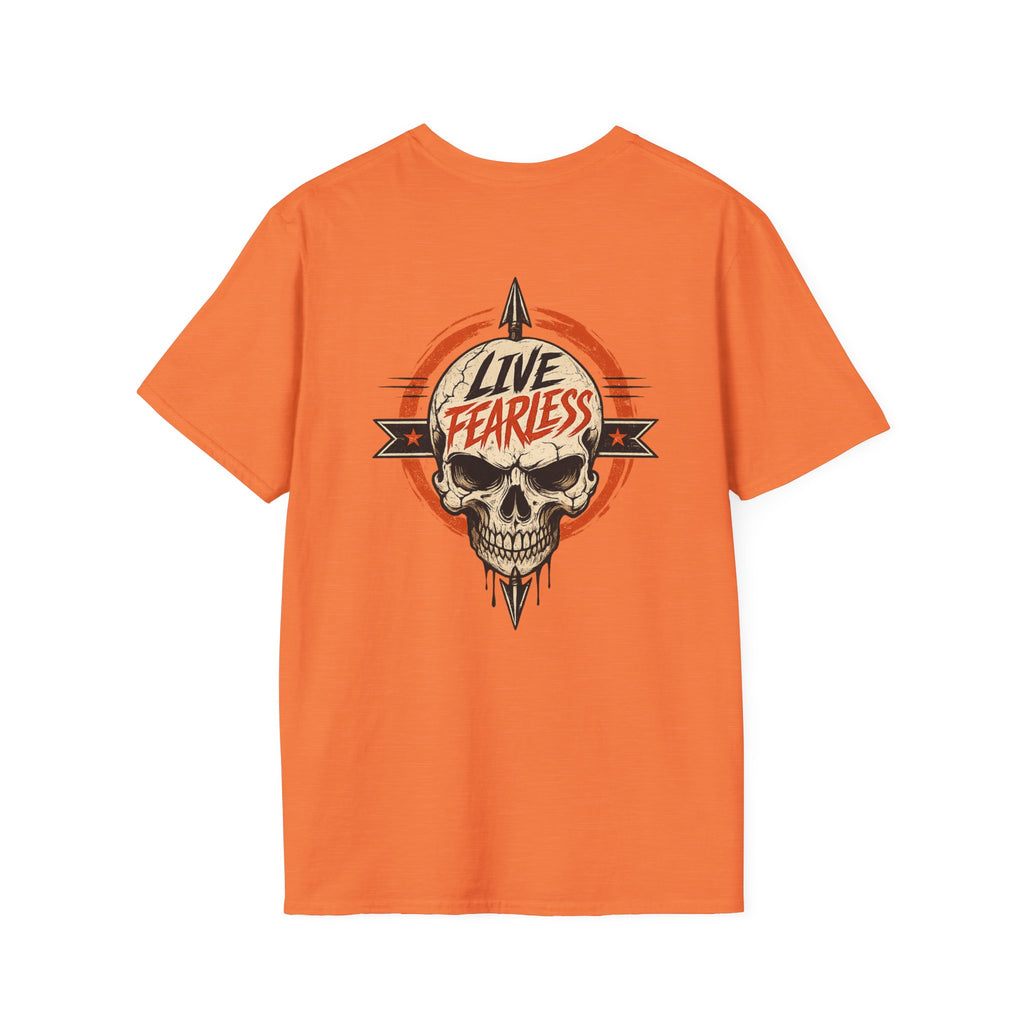 Live Fearless Skull Military T-Shirt (Front and Back) | Ironsight Syndicate