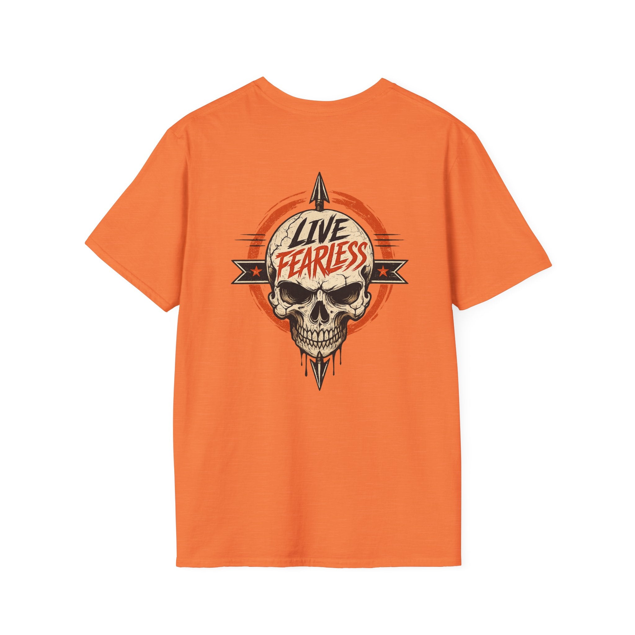 Live Fearless Skull Military T-Shirt (Front and Back) | Ironsight Syndicate