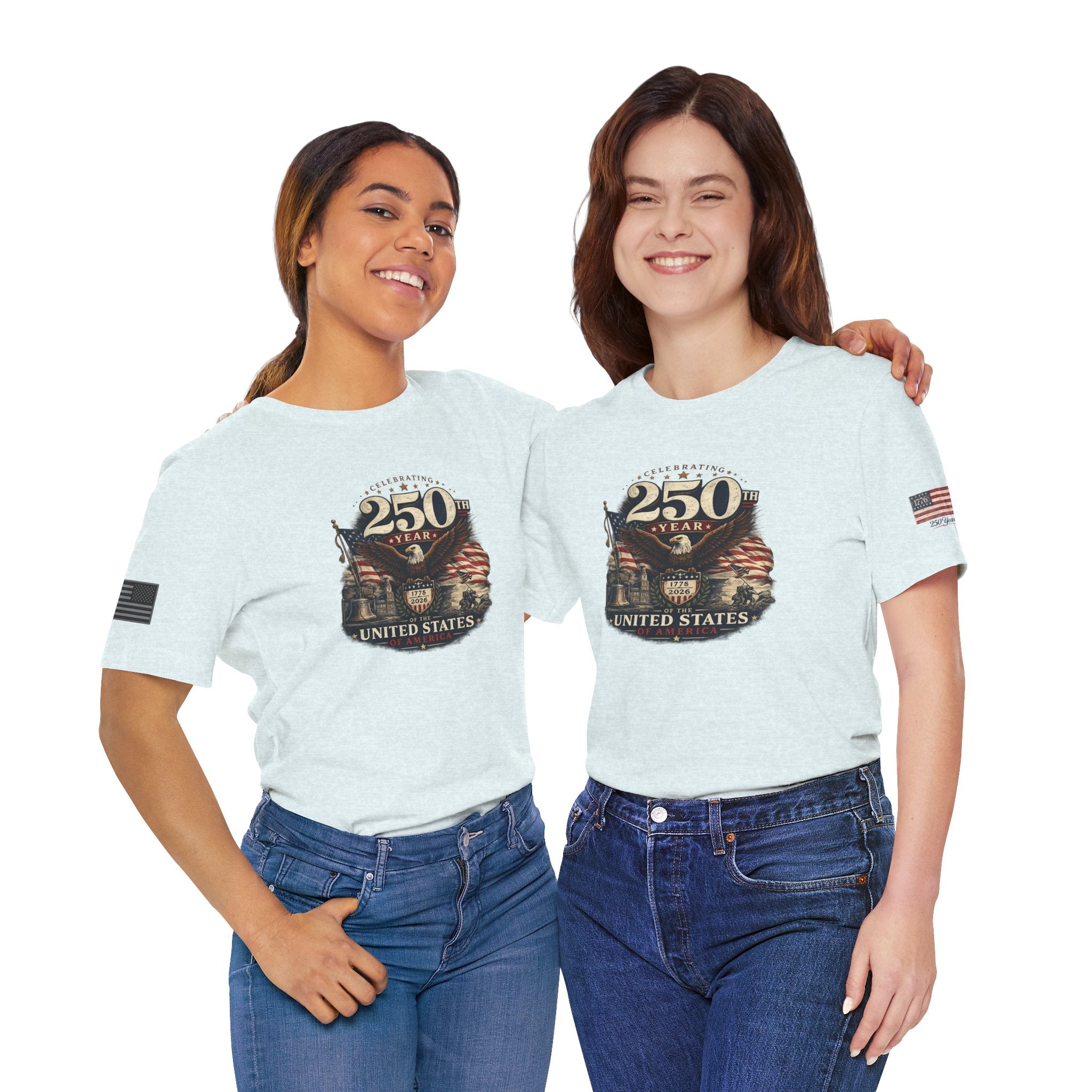 America 250th Anniversary T-Shirt | Patriotic Eagle & American Flag Shirt | 1776-2026 United States Tee front and back