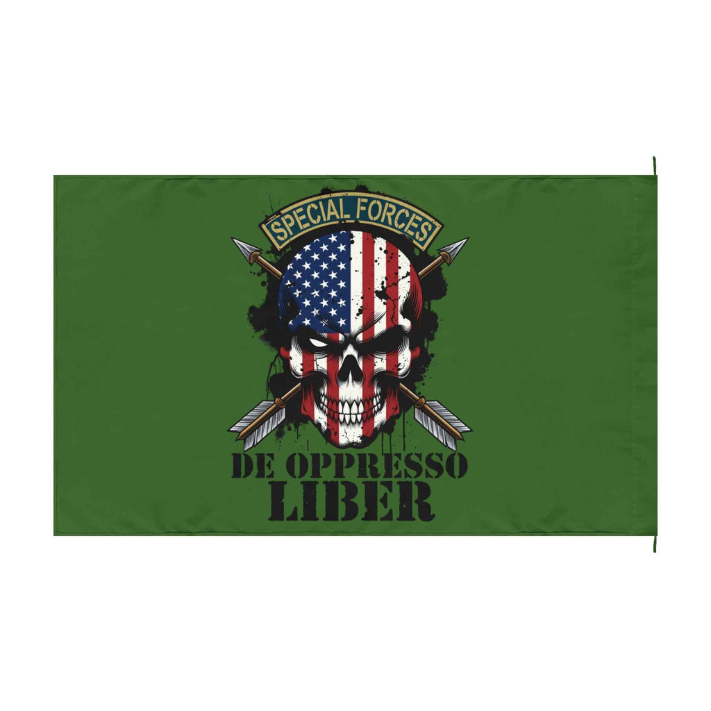 Special Forces "De Oppresso Liber" Skull Flag — Military Banner