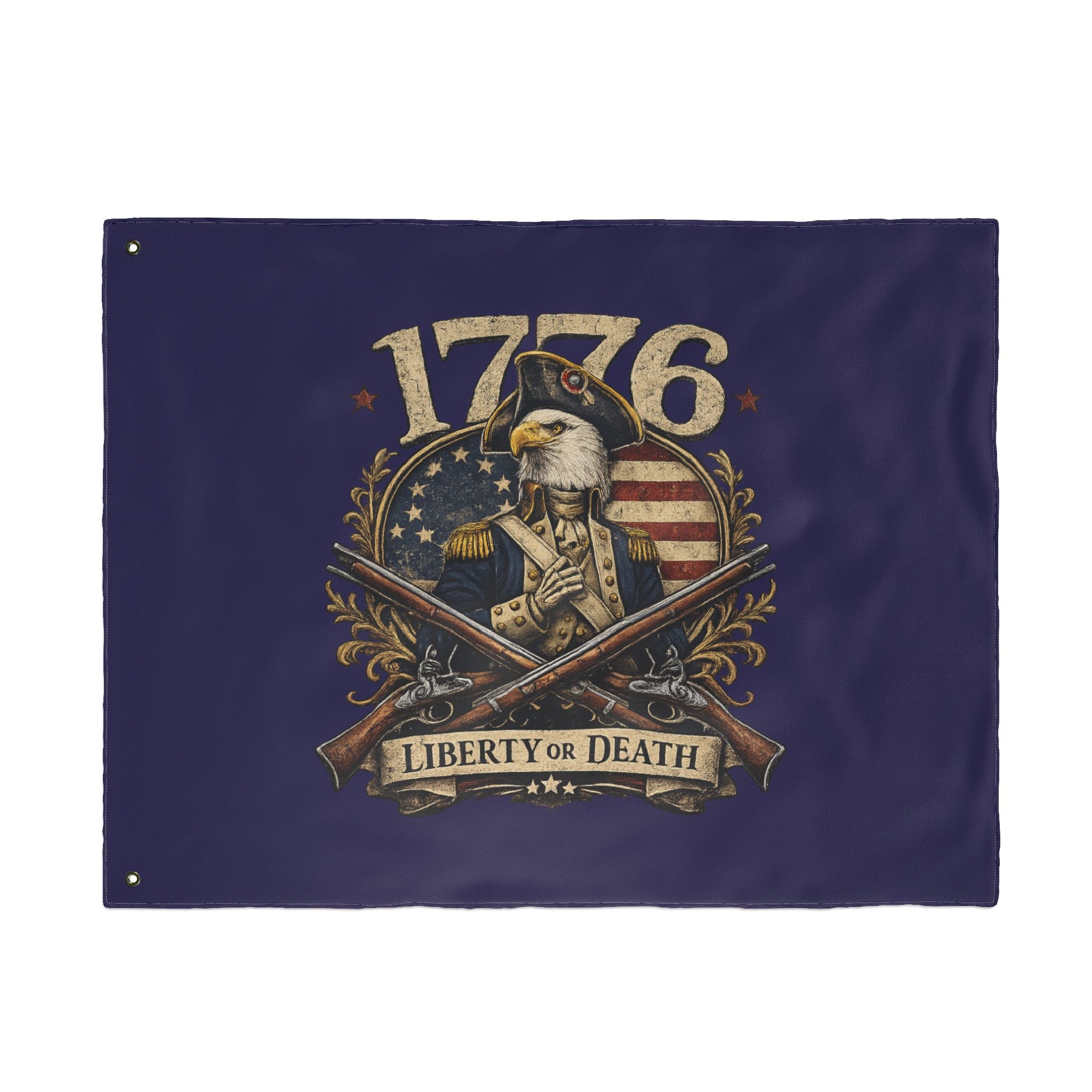 1776 Liberty or Death Bald Eagle American Flag | Patriotic Revolutionary War Banner for Veterans & Patriots