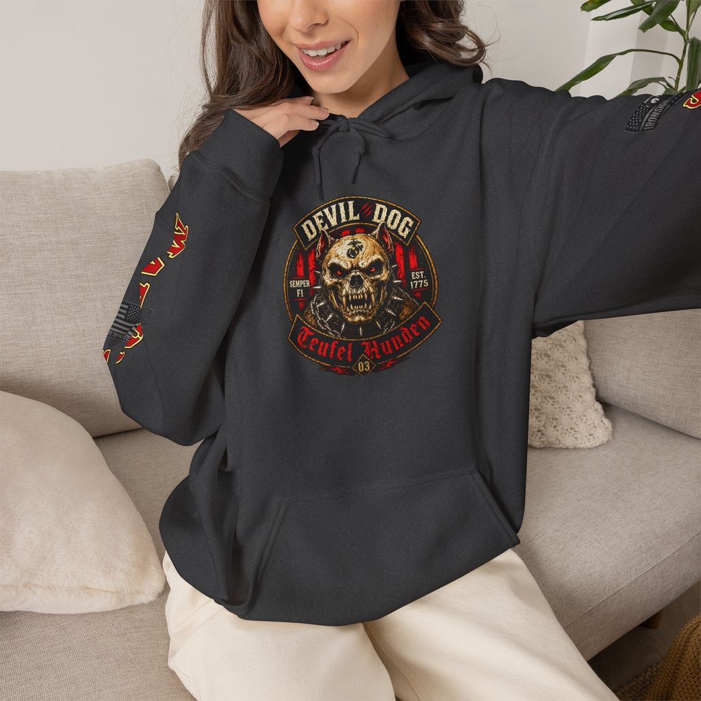 Devil Dog, Teufel Hunden Marine Corps Hooded Sweatshirt