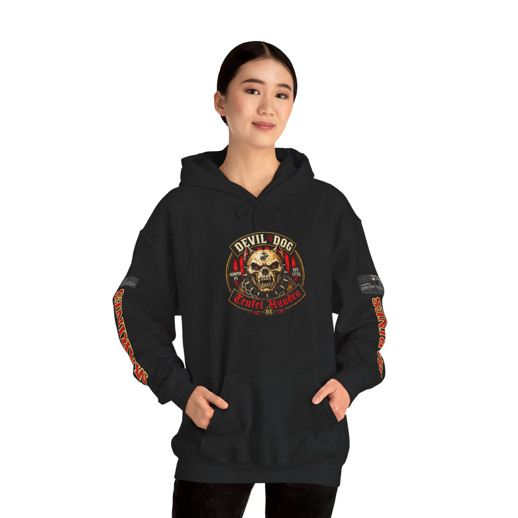 Devil Dog, Teufel Hunden Marine Corps Hooded Sweatshirt