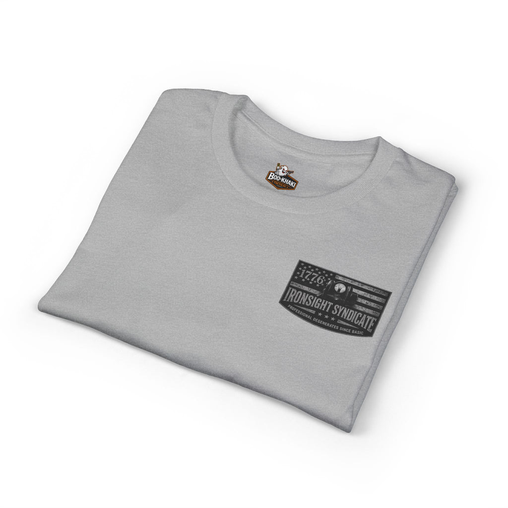 Machine gun George Washington  T-Shirt | Patriotic Military Graphic Tee for Veterans & Patriots, Adult (13 and up), unisex