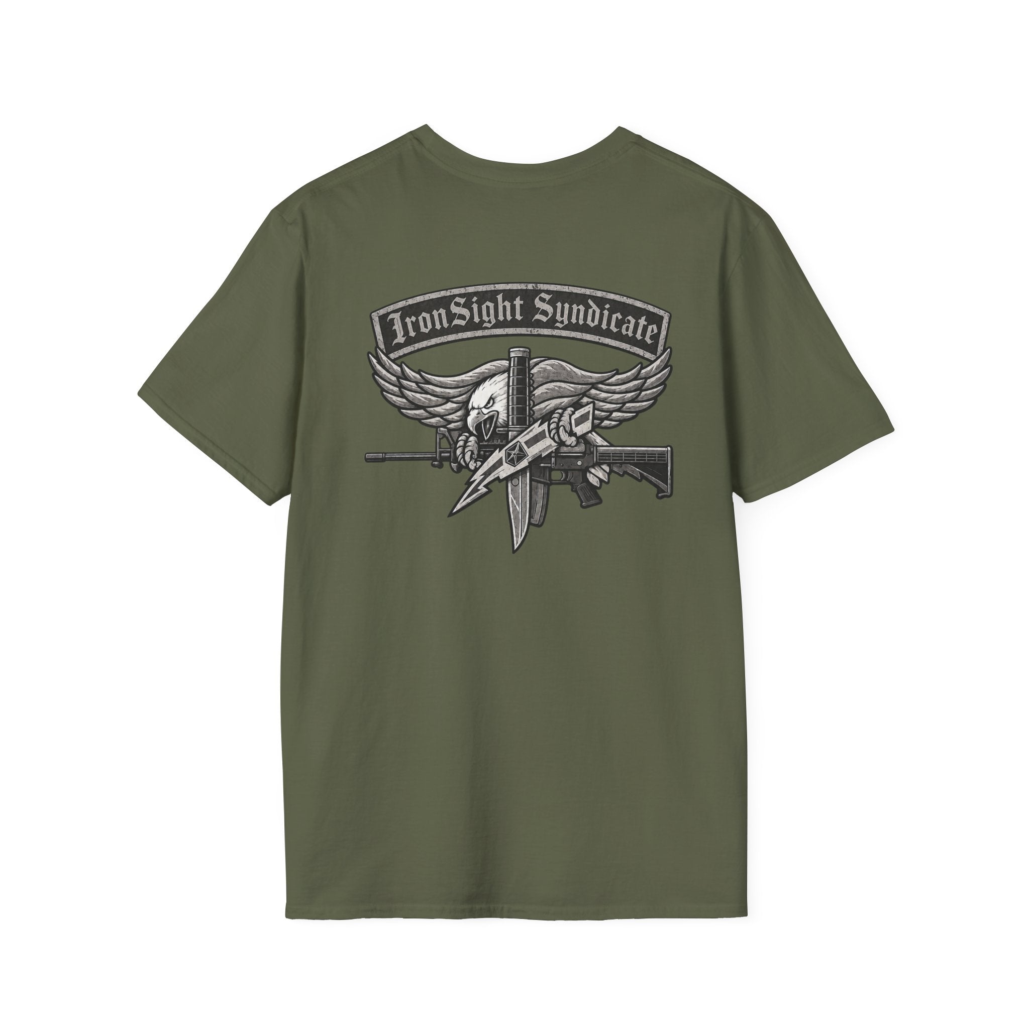 SWAT Eagle T-Shirt — "IronSight Syndicate"  T-Shirt | Patriotic Military Graphic Tee for Veterans & Patriots, Adult (13 and up), unisex
