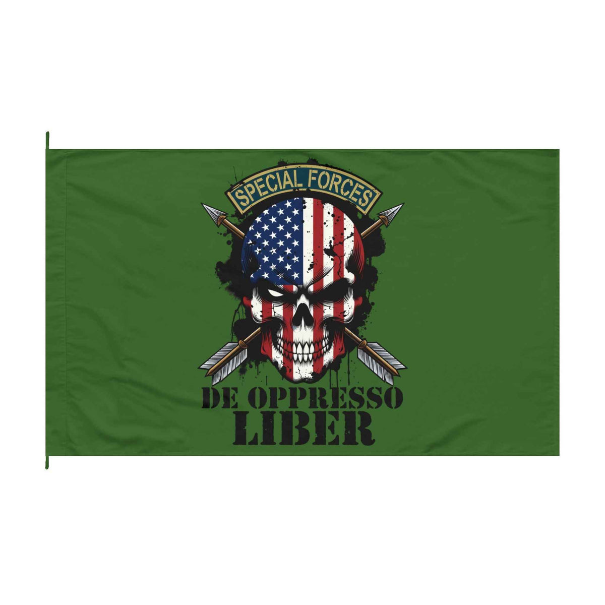 Special Forces "De Oppresso Liber" Skull Flag — Military Banner