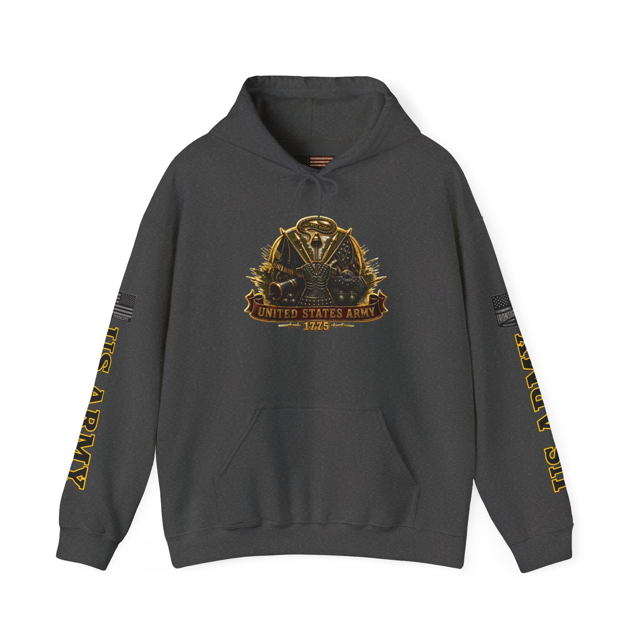 US Army Veteran Crest Graphic Hoodie – Premium Heavyweight Military Pride Sweatshirt