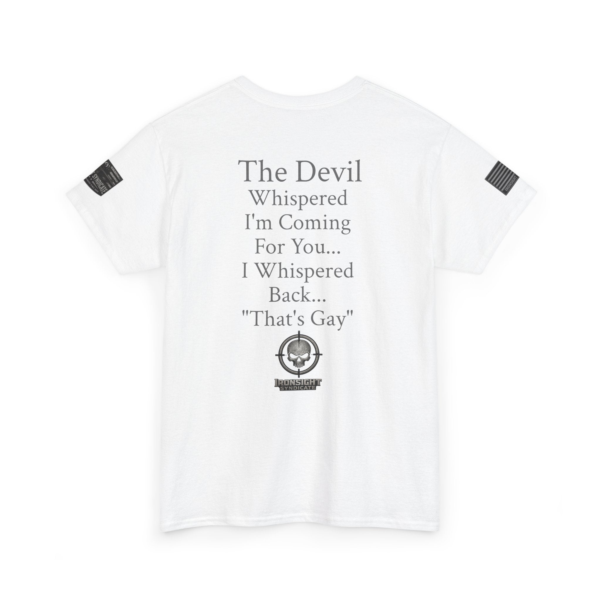 The Devil Whispered T-Shirt — Tactical Skull Target Logo Tee