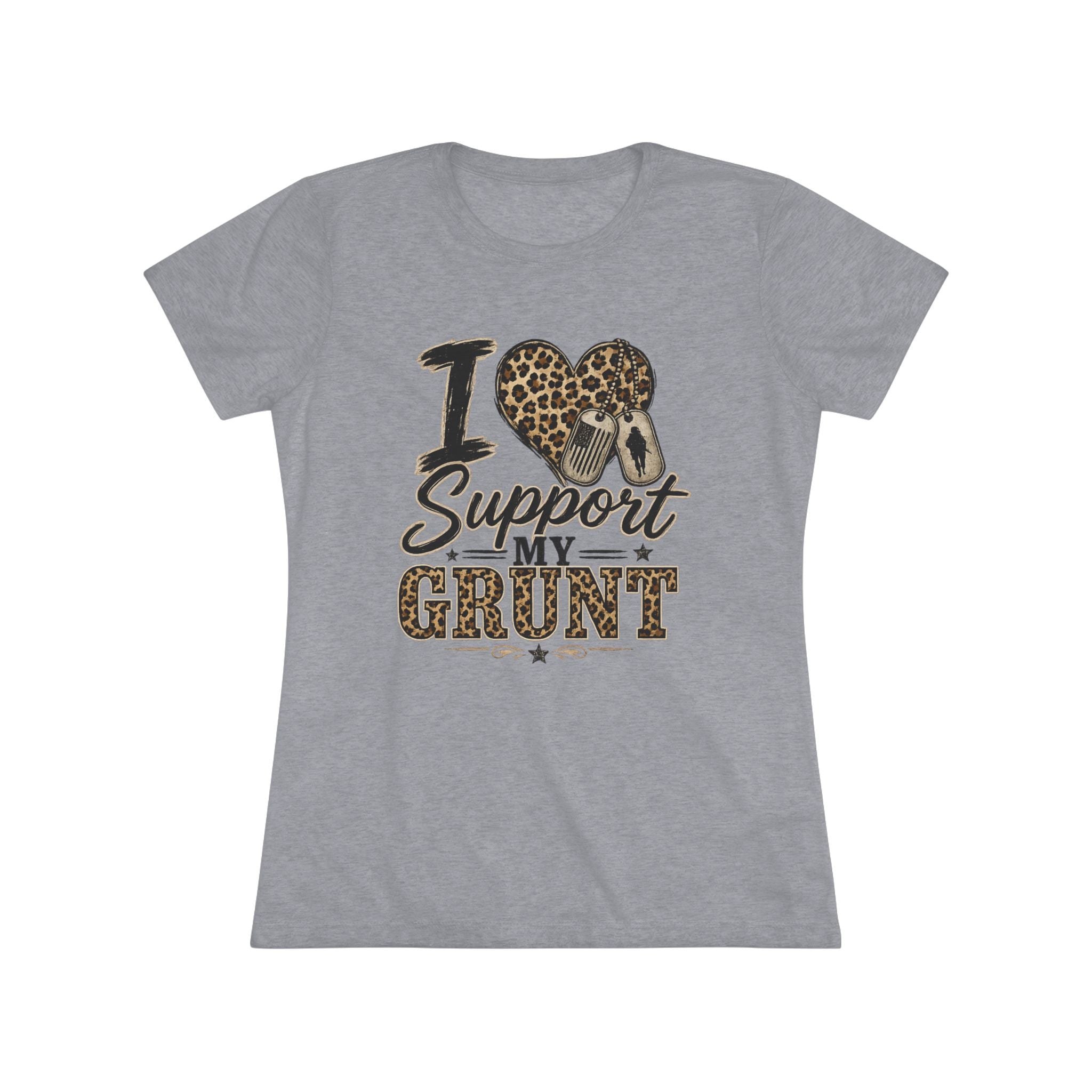 I Support My Grunt Tee - Women's Military Spouse Graphic Shirt - Premium Heather | Ironsight Syndicate
