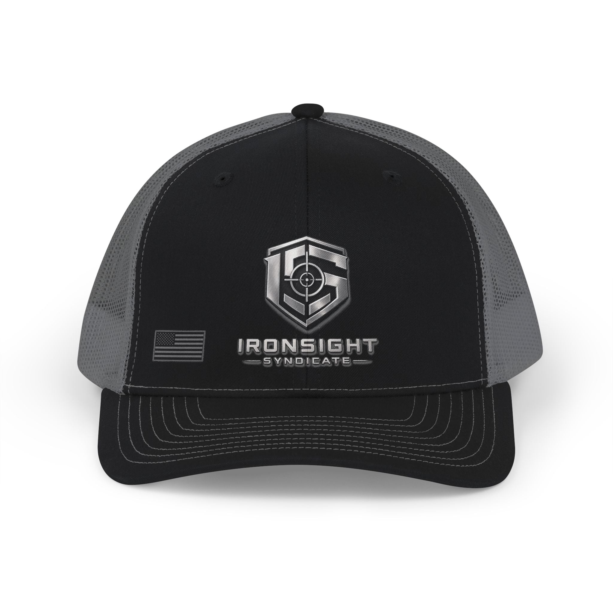 Ironsight Syndicate Logo Hat - Black / Charcoal | Ironsight Syndicate