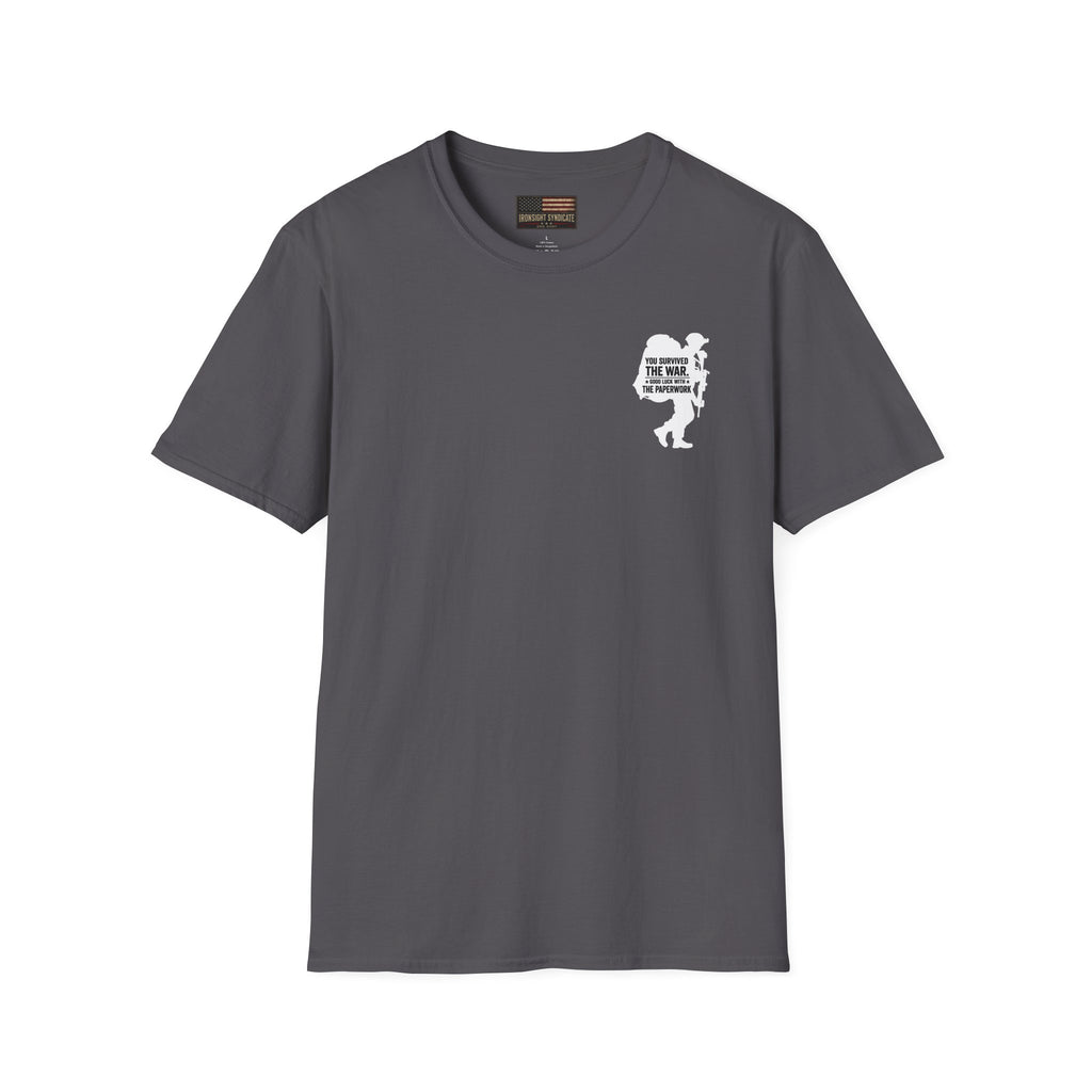 VA Knee Injury Is Denied T-Shirt (White Graphic) | Ironsight Syndicate