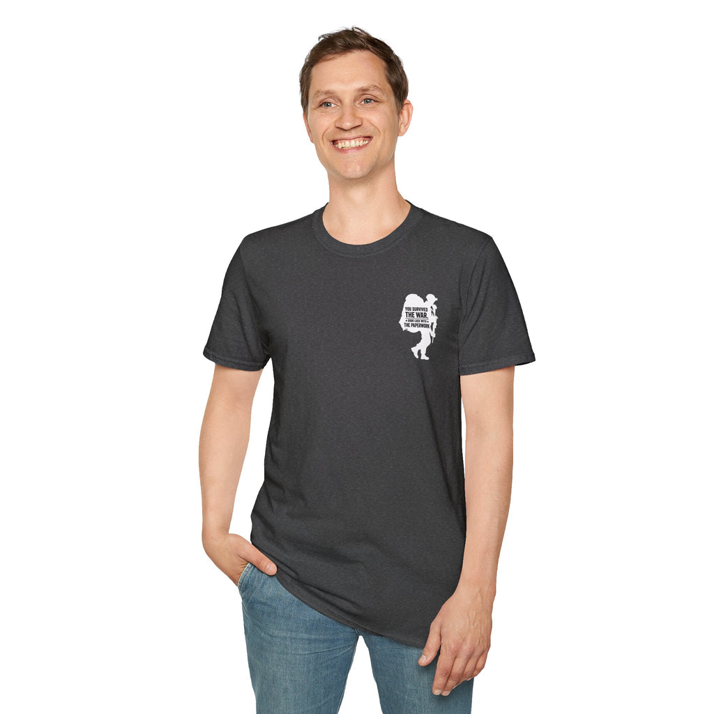 VA Knee Injury Is Denied T-Shirt (White Graphic) | Ironsight Syndicate
