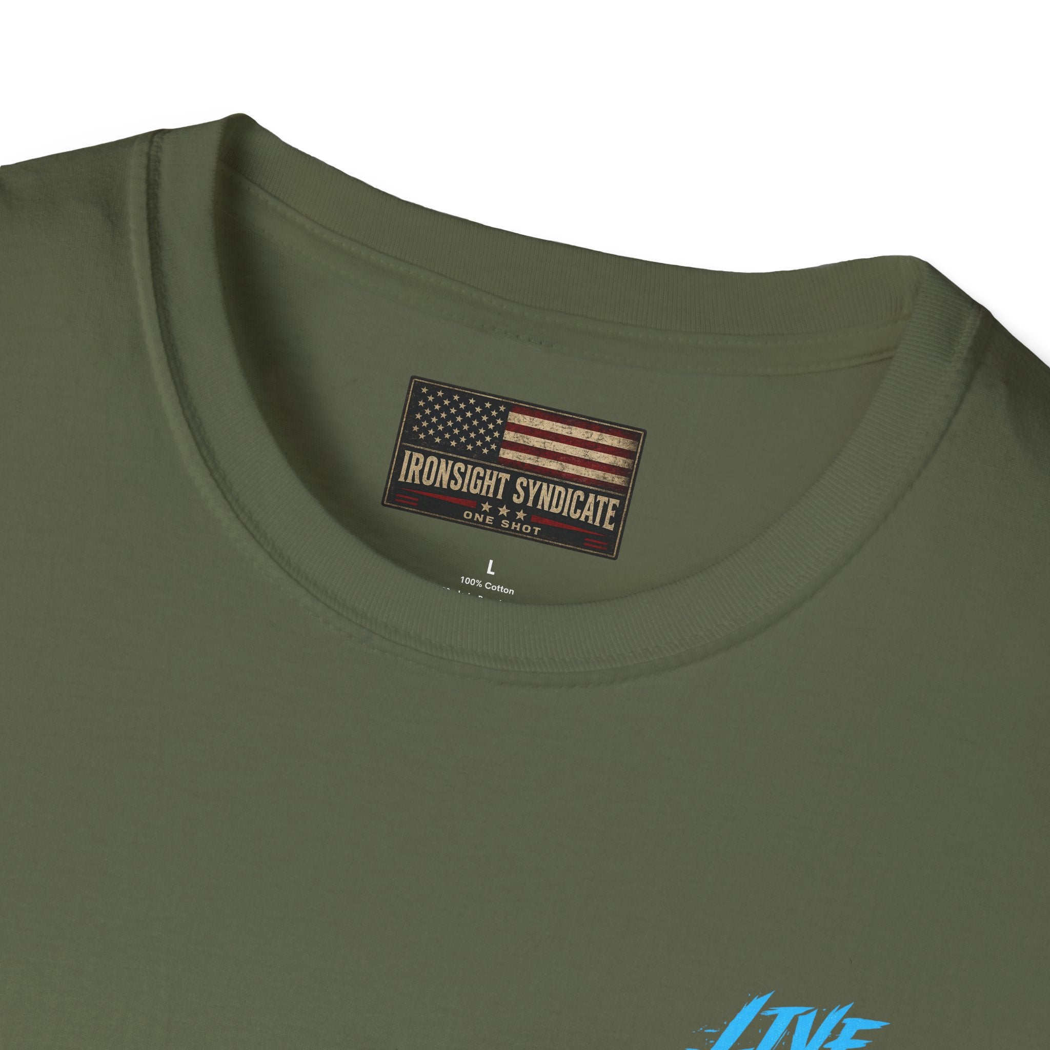 Live Fearless (Blue) Military-Inspired Graphic T-Shirt - Military Green / S | Ironsight Syndicate