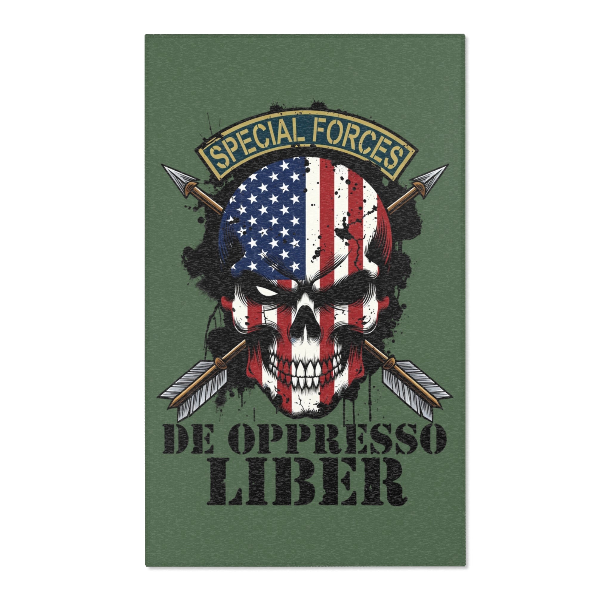 Special Forces De Oppresso Liber American Skull Area Rug — Military Home Decor — Ironsight Syndicate - 2