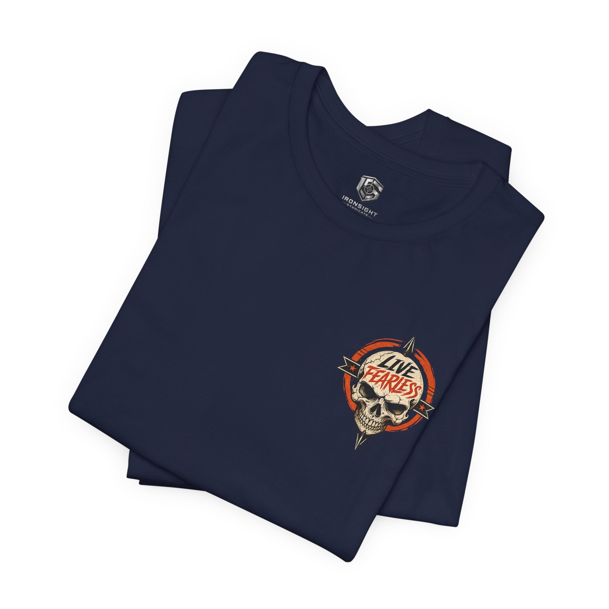 Live Fearless Skull Military T-Shirt | Ironsight Syndicate
